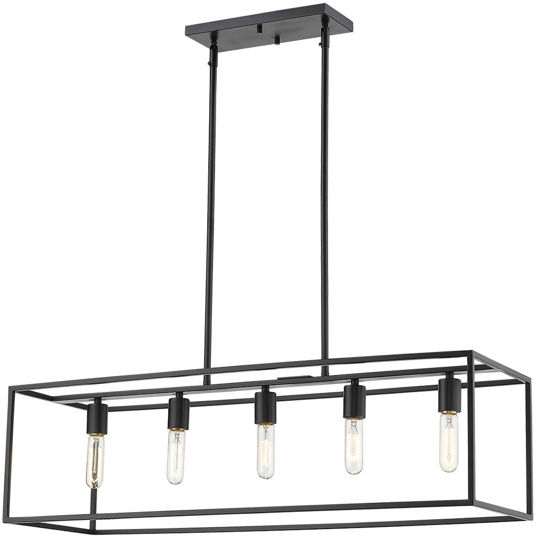 Cobar 5-Light Matte Black Island Pendant