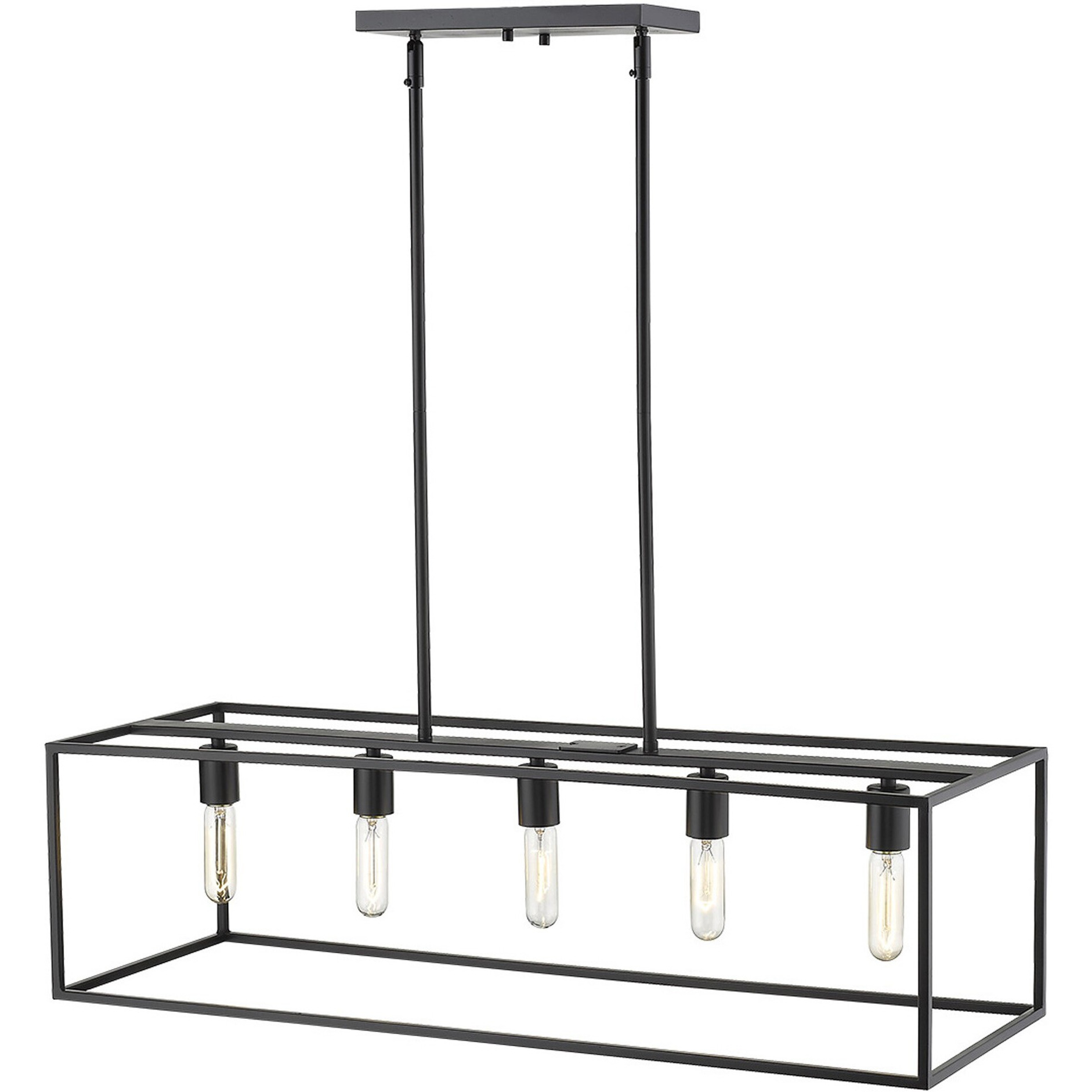 Cobar 5-Light Matte Black Island Pendant