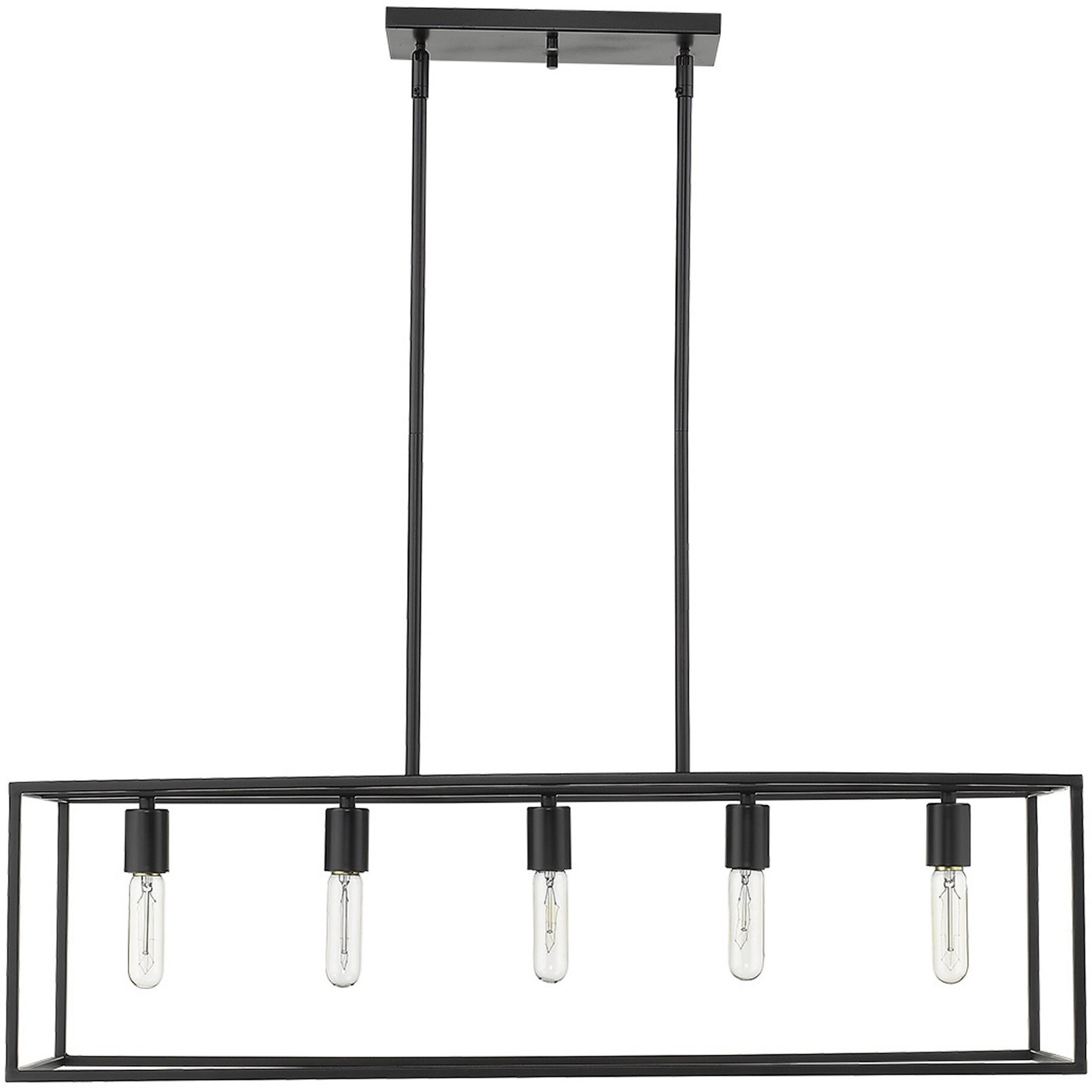 Cobar 5-Light Matte Black Island Pendant