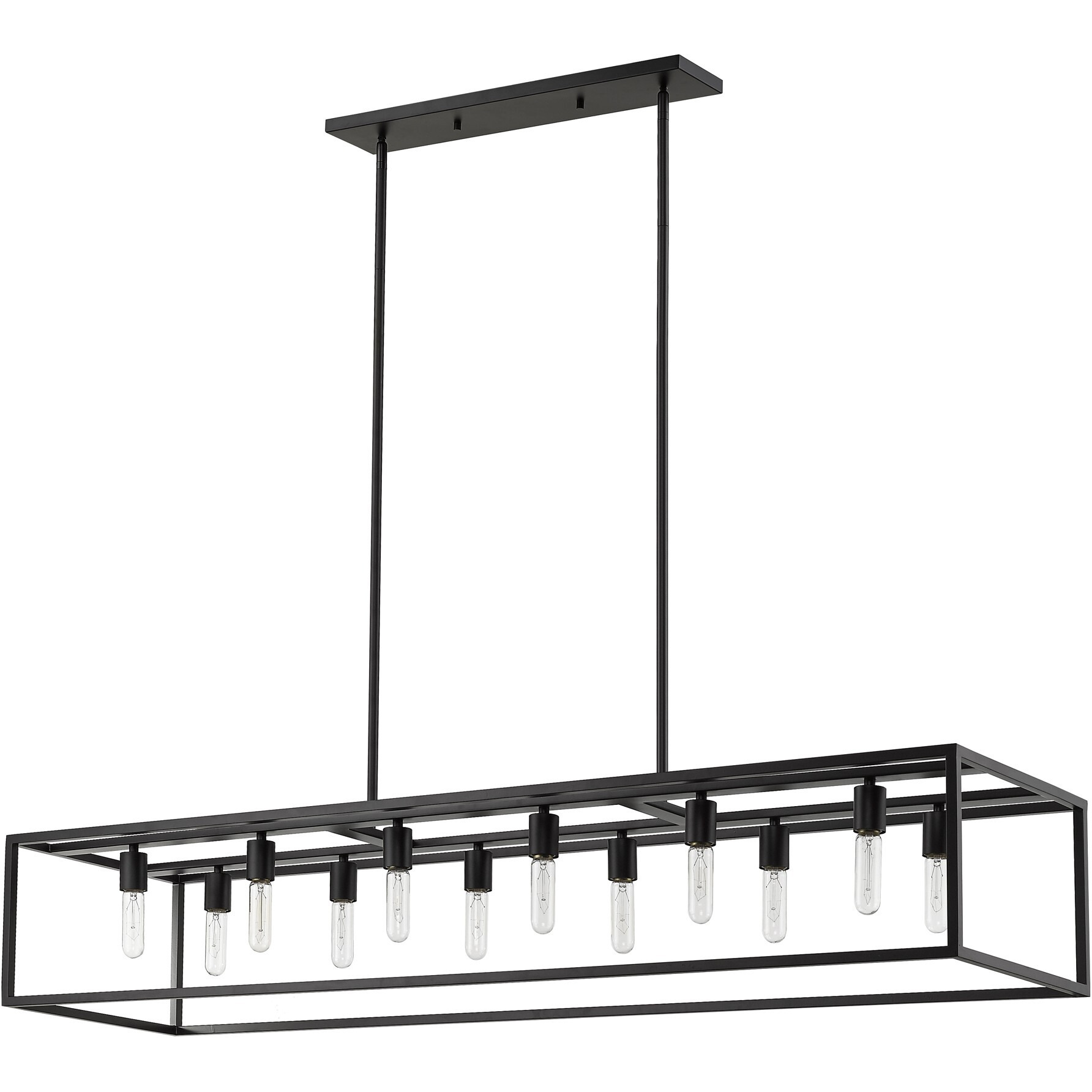 Cobar 12-Light Matte Black Island Pendant