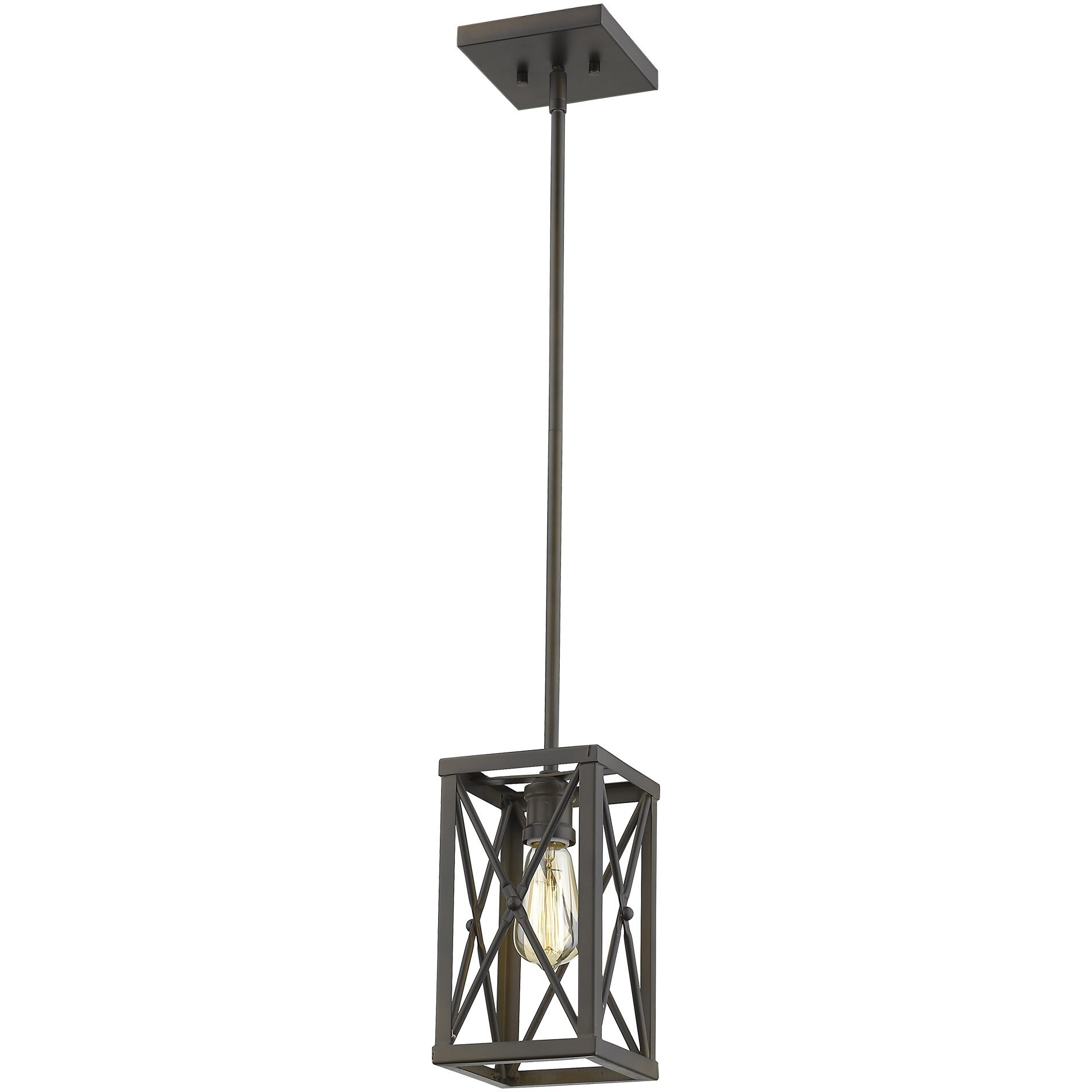 Bronze Metal Geometric Mini Pendant Hanging Light