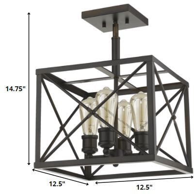 Brooklyn 4-Light Oil-Rubbed Bronze Convertible Pendant