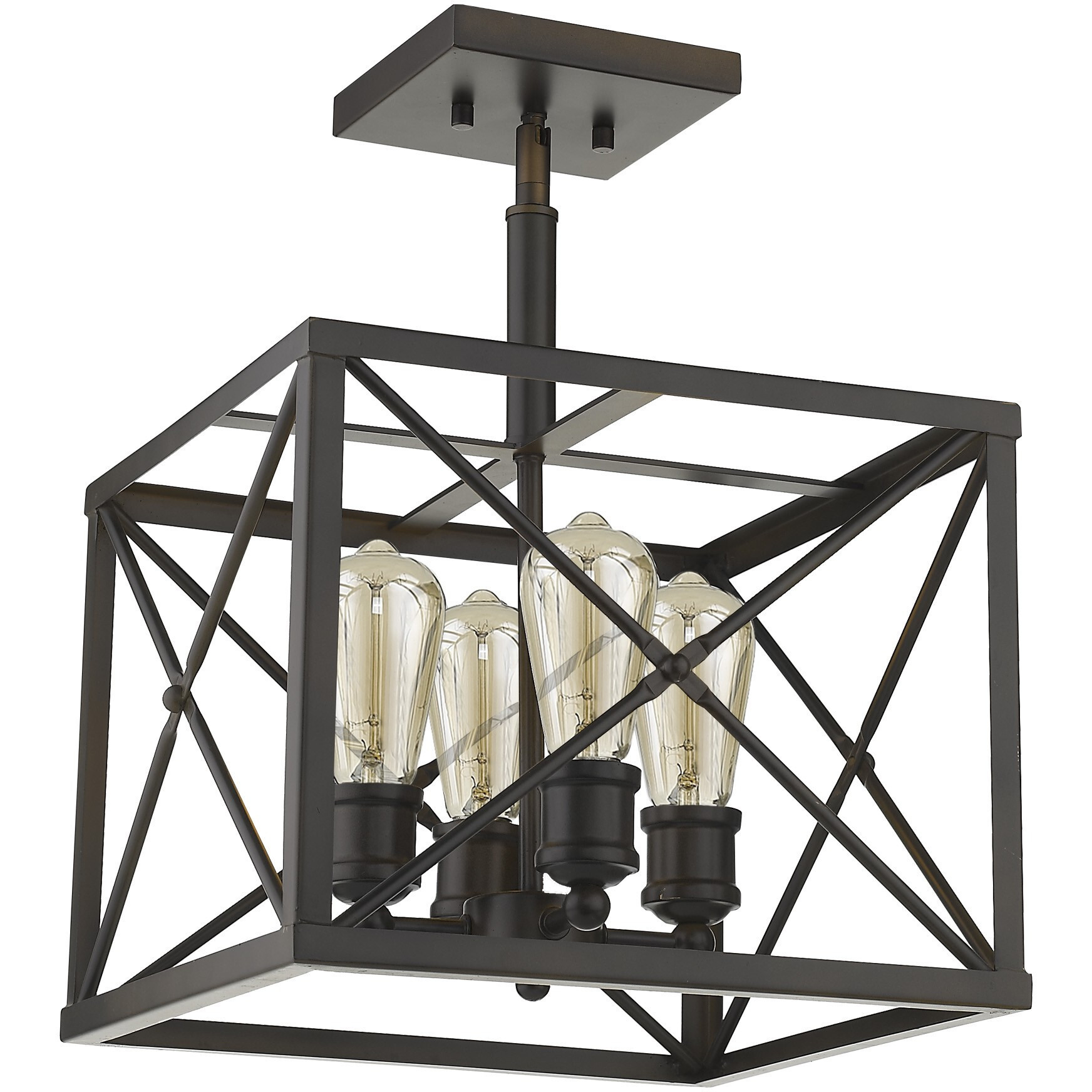Brooklyn 4-Light Oil-Rubbed Bronze Convertible Pendant