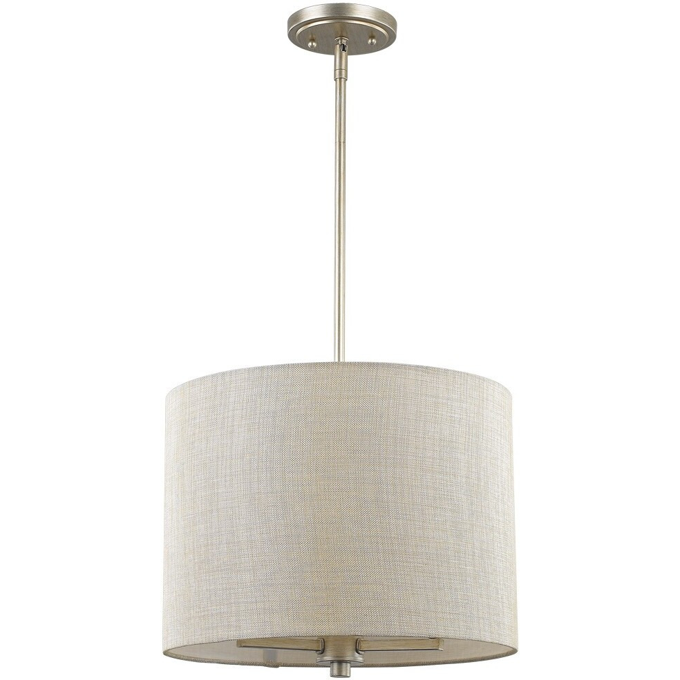 Daria 3-Light Washed Gold Pendant With Washed Gold And White Drum Shade