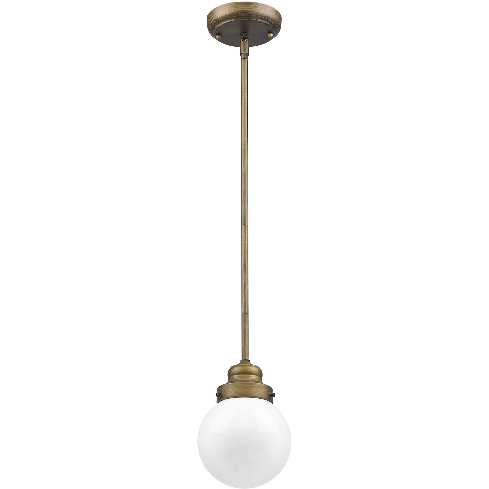 Brushed Gold Metal Hanging With Round Glass Shade