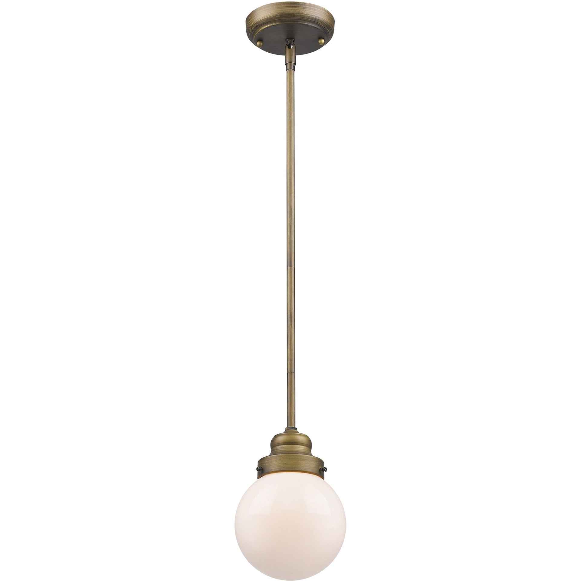 Brushed Gold Metal Hanging With Round Glass Shade