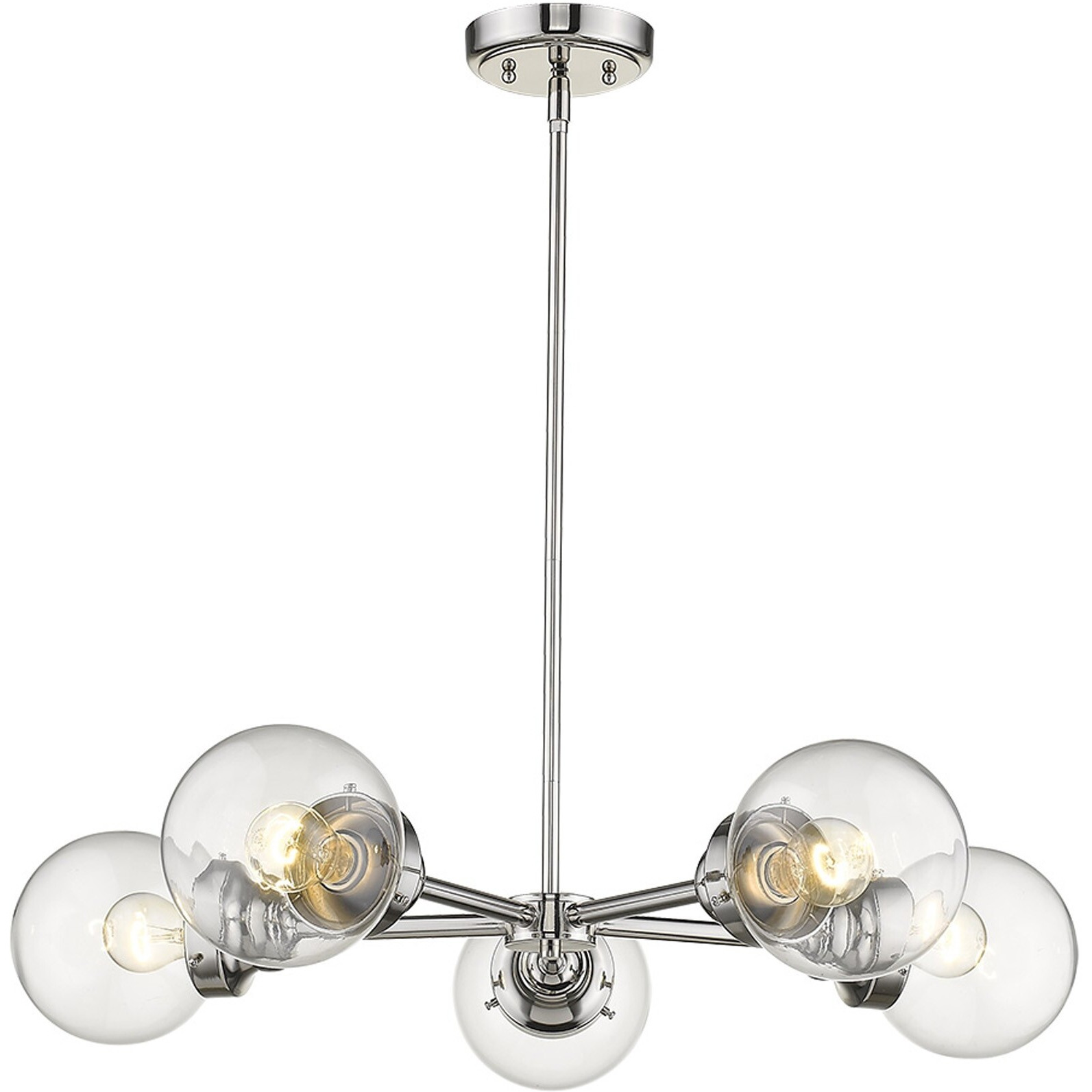 Portsmith 5-Light Polished Nickel Chandelier