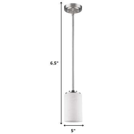 Silver Frosted Glass Hanging Light
