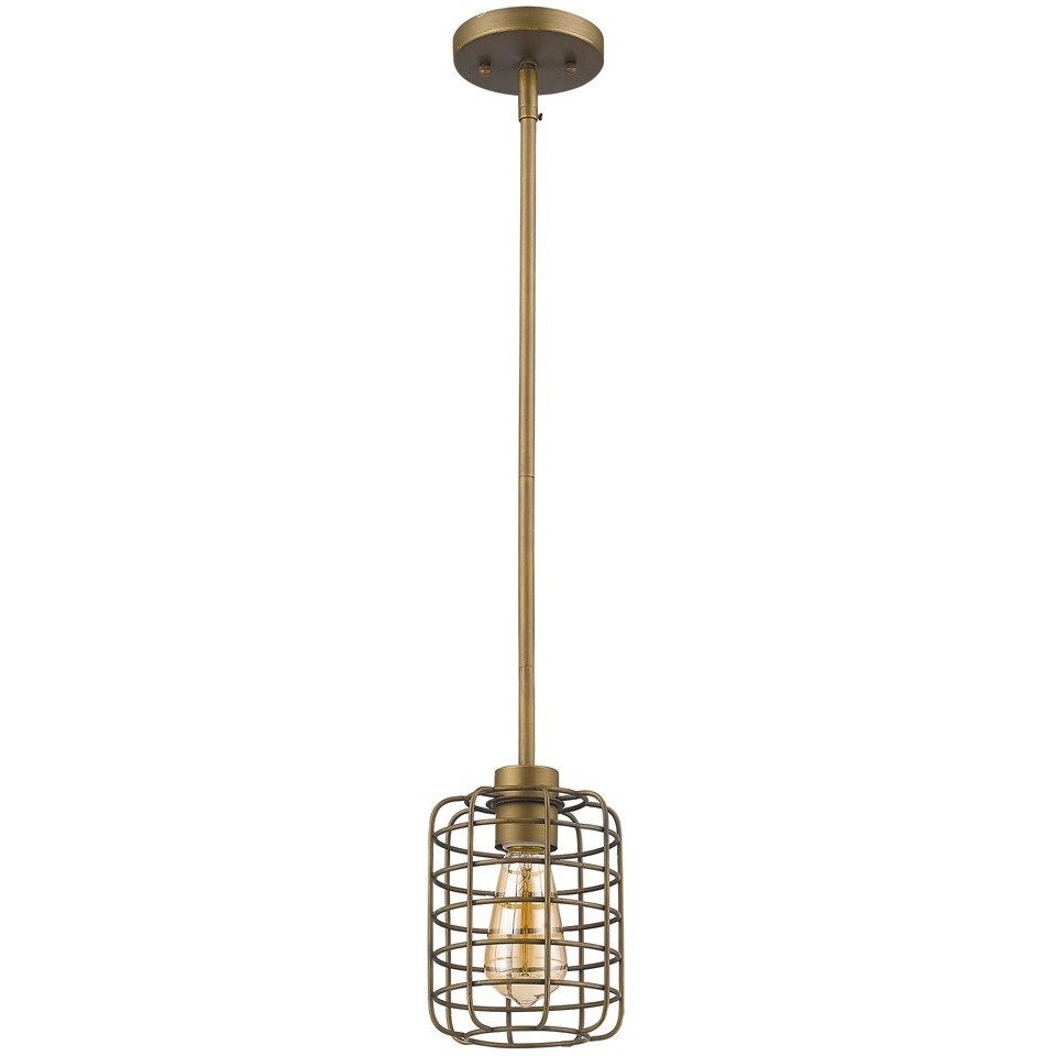 Brushed Gold Metal Cage Hanging Light