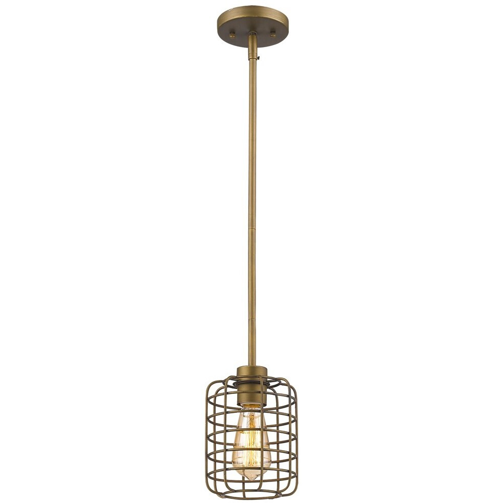 Brushed Gold Metal Cage Hanging Light