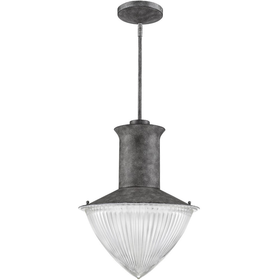 Skylar 1-Light Ash Pendant With Halophane Glass Shade
