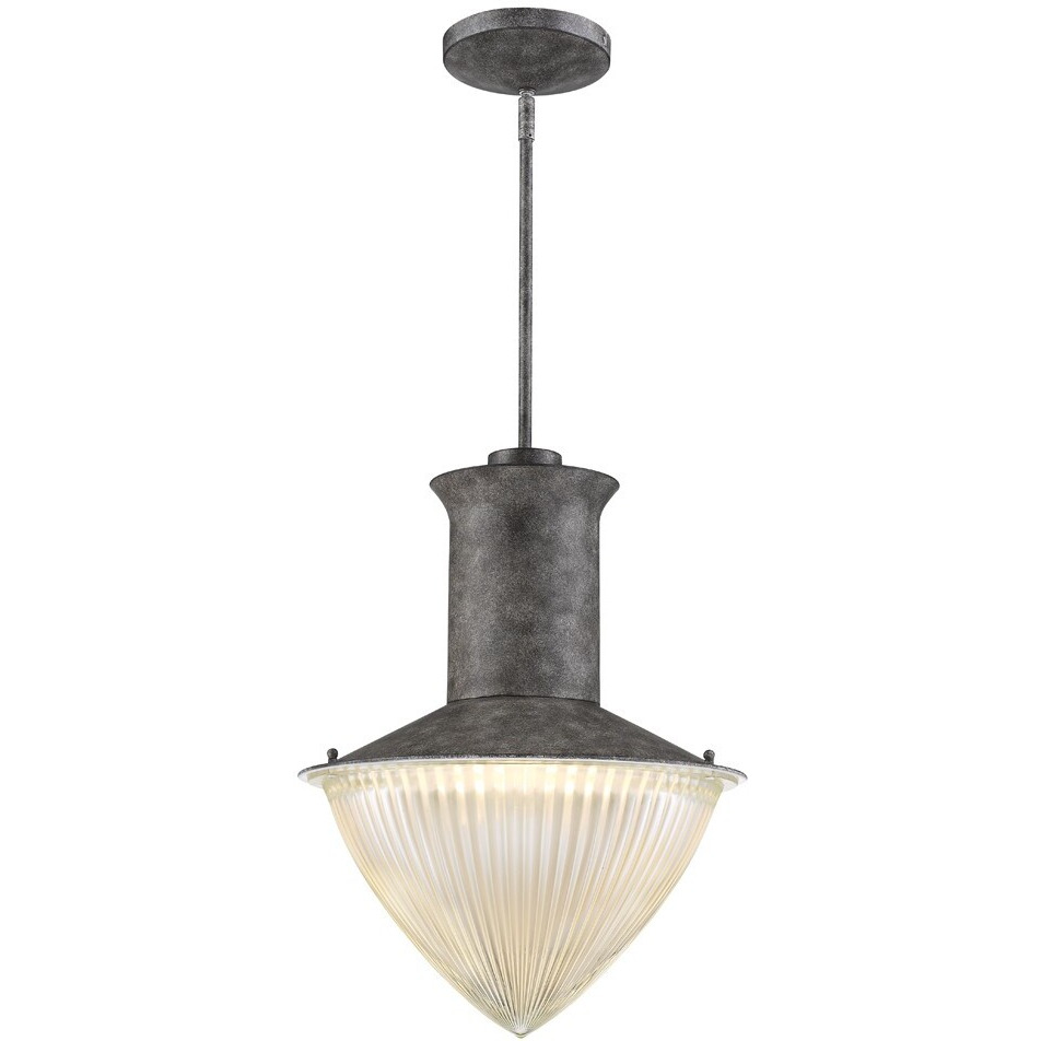 Skylar 1-Light Ash Pendant With Halophane Glass Shade