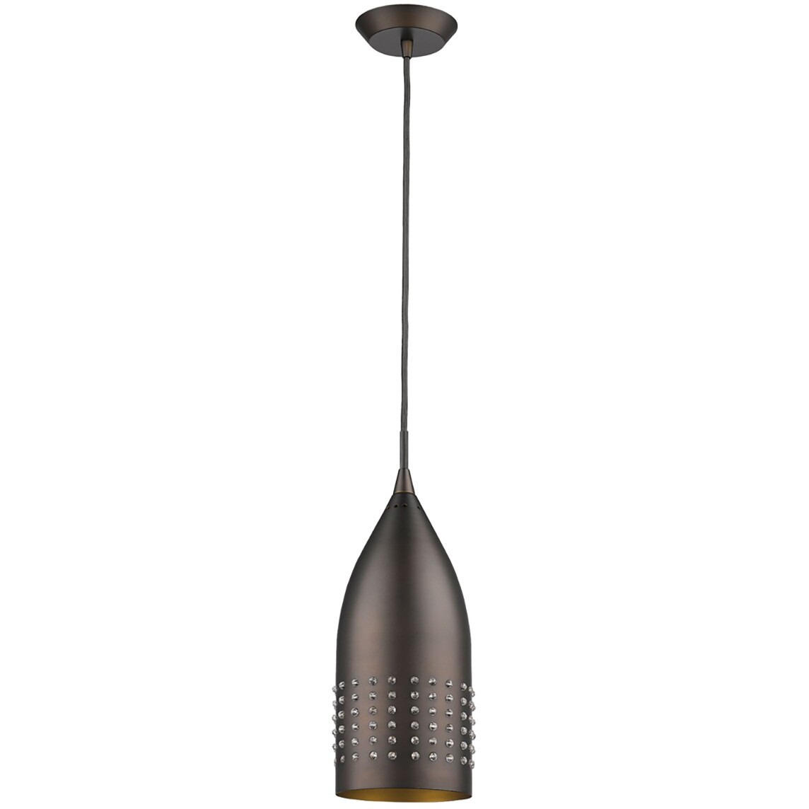 Bronze Hanging Light With Glass Studs