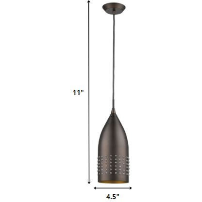 Bronze Hanging Light With Glass Studs