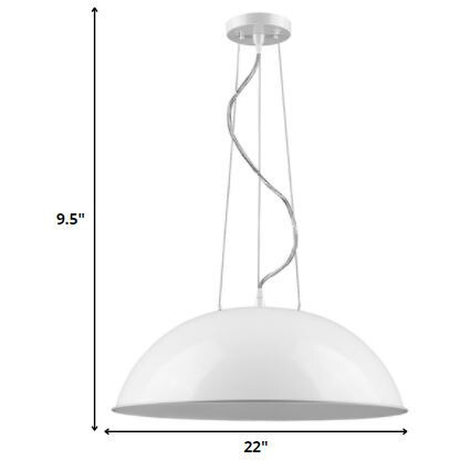 Layla 1-Light White Bowl Pendant