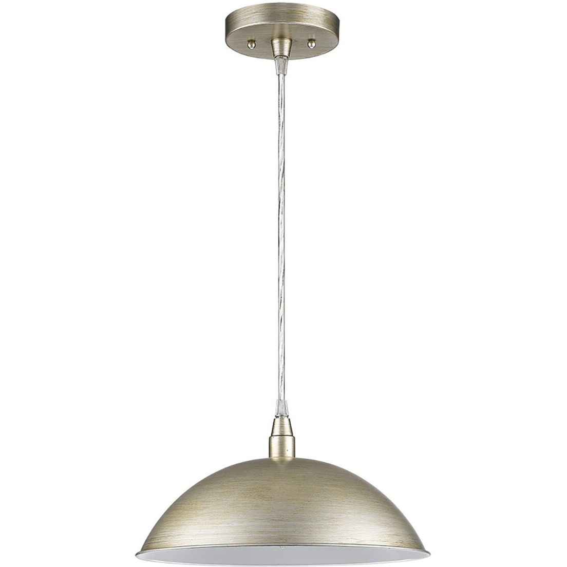 Silver Metal Hanging Light With Dome Shade