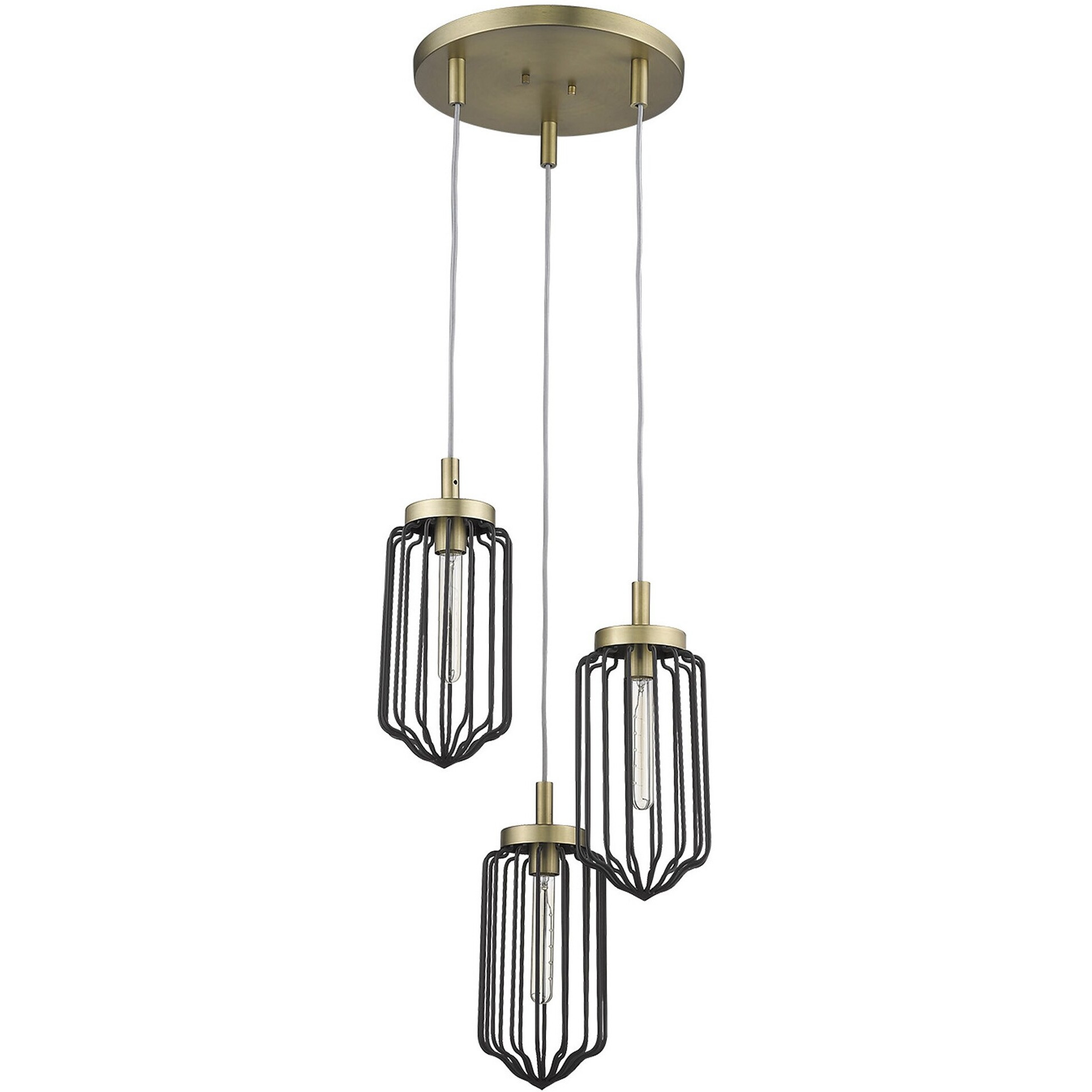 Reece 3-Light Aged Brass Chandelier
