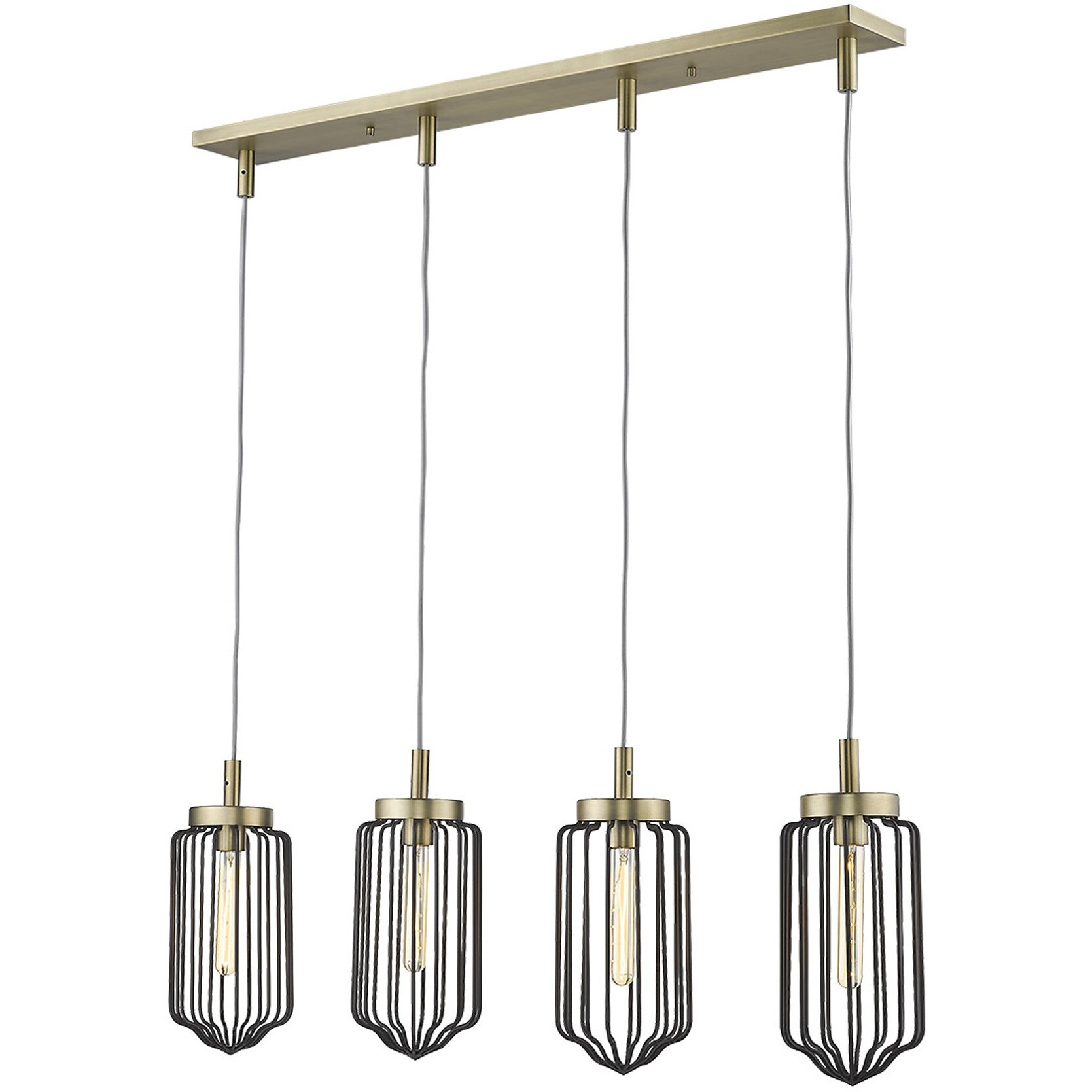 Reece 4-Light Aged Brass Island Pendant