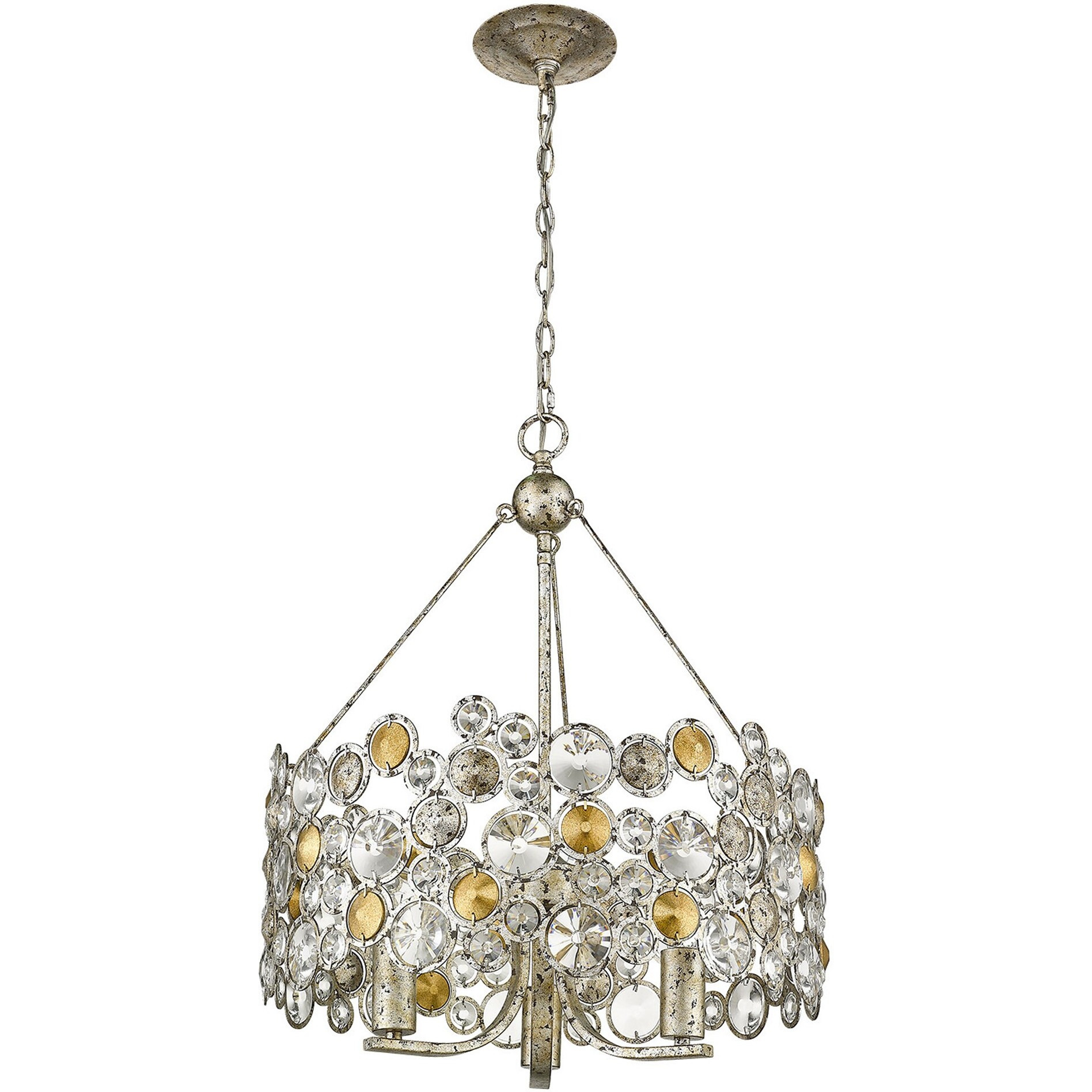 Vitozzi 3-Light Antique Silver Leaf Chandelier