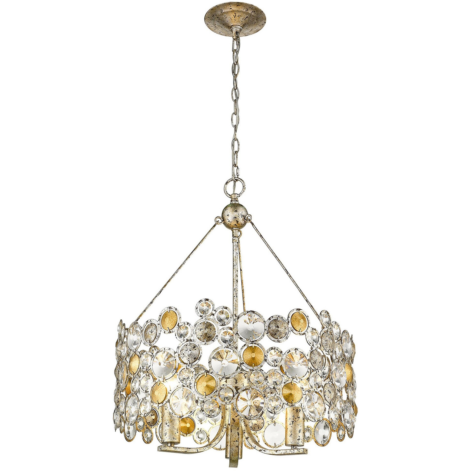 Vitozzi 3-Light Antique Silver Leaf Chandelier