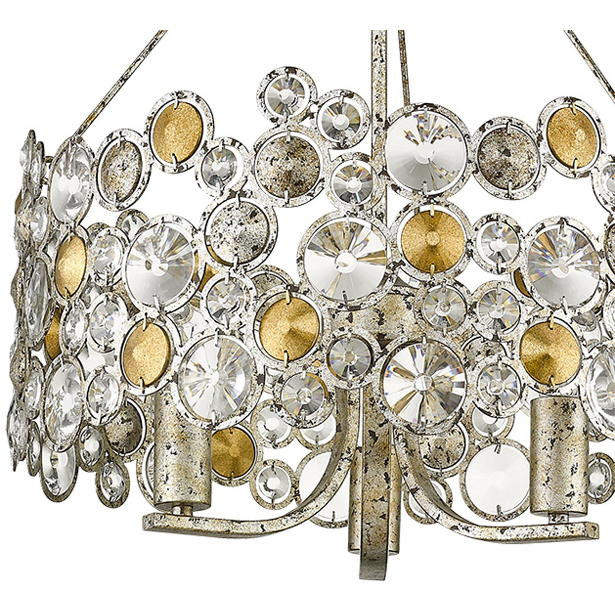 Vitozzi 3-Light Antique Silver Leaf Chandelier