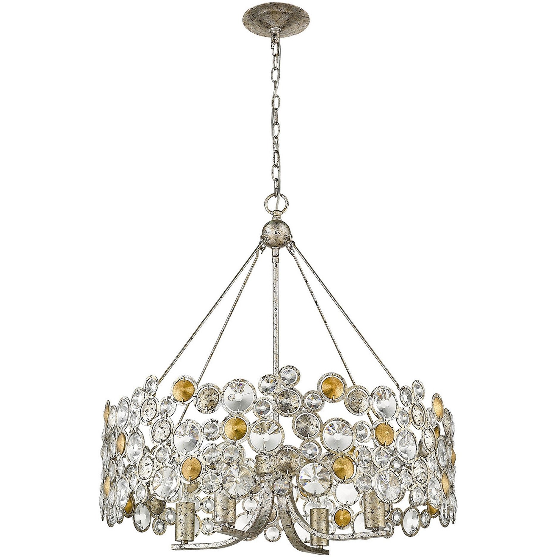 Vitozzi 4-Light Antique Silver Leaf Chandelier