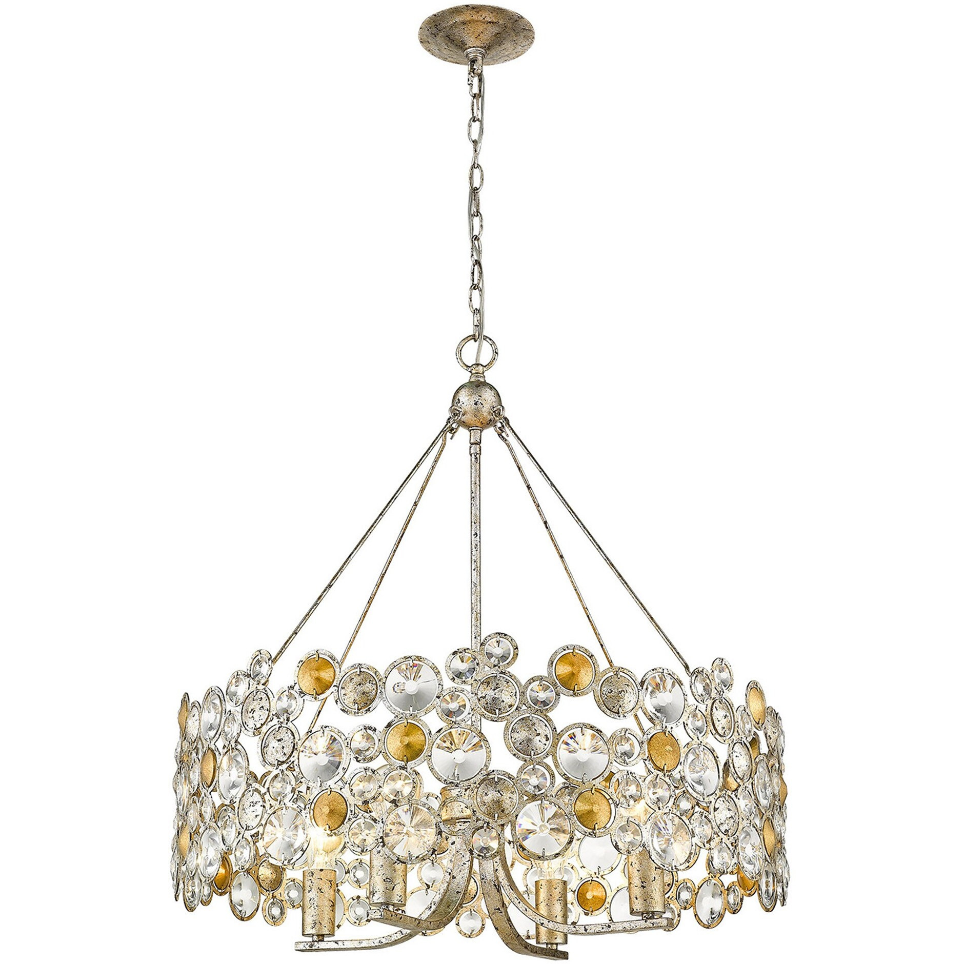 Vitozzi 4-Light Antique Silver Leaf Chandelier