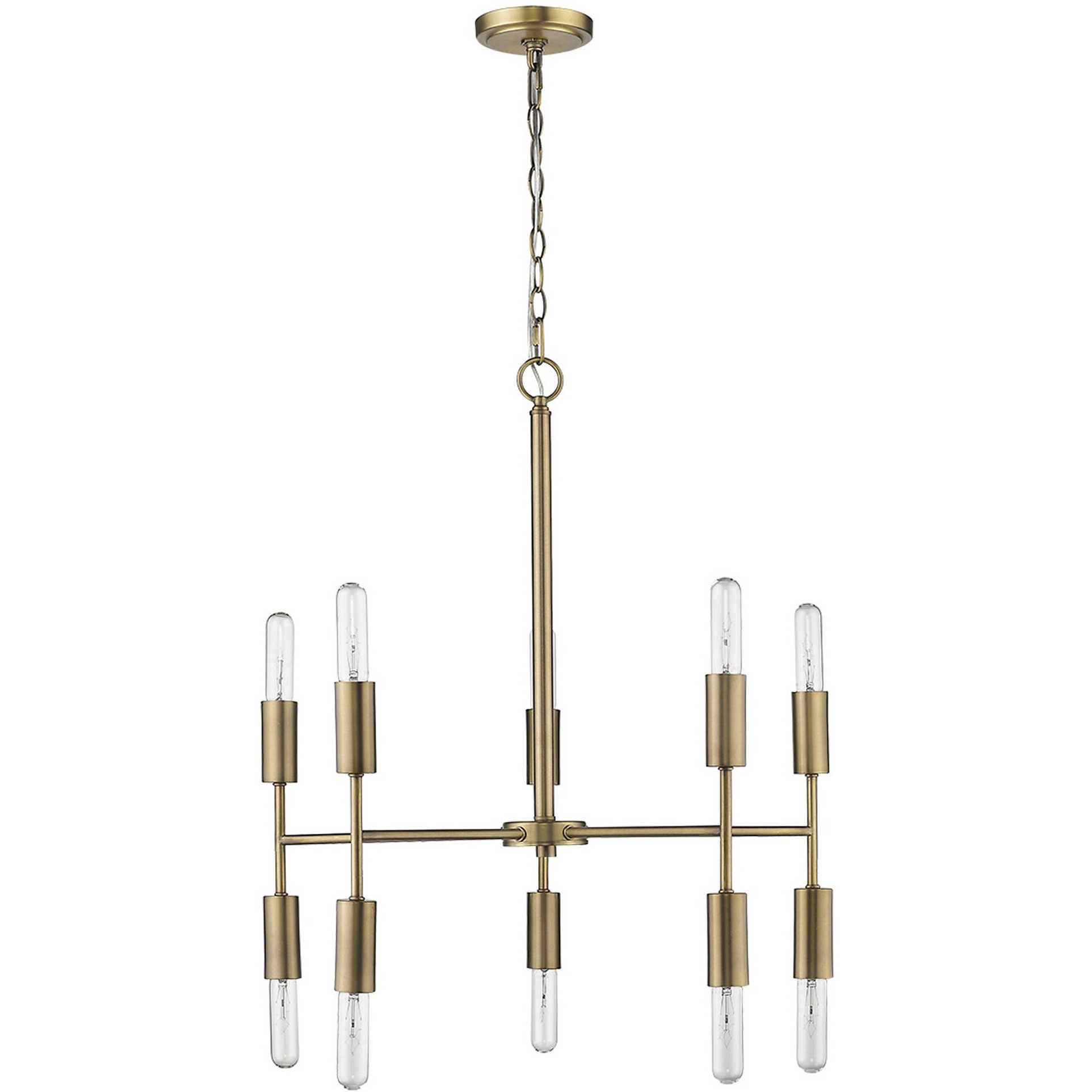 Perret 10-Light Aged Brass Chandelier