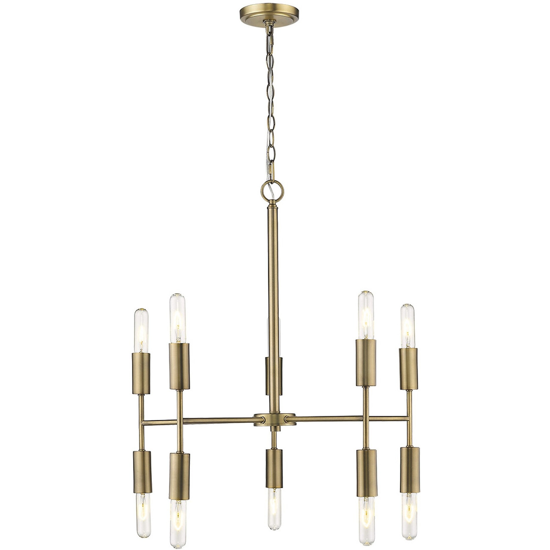 Perret 10-Light Aged Brass Chandelier
