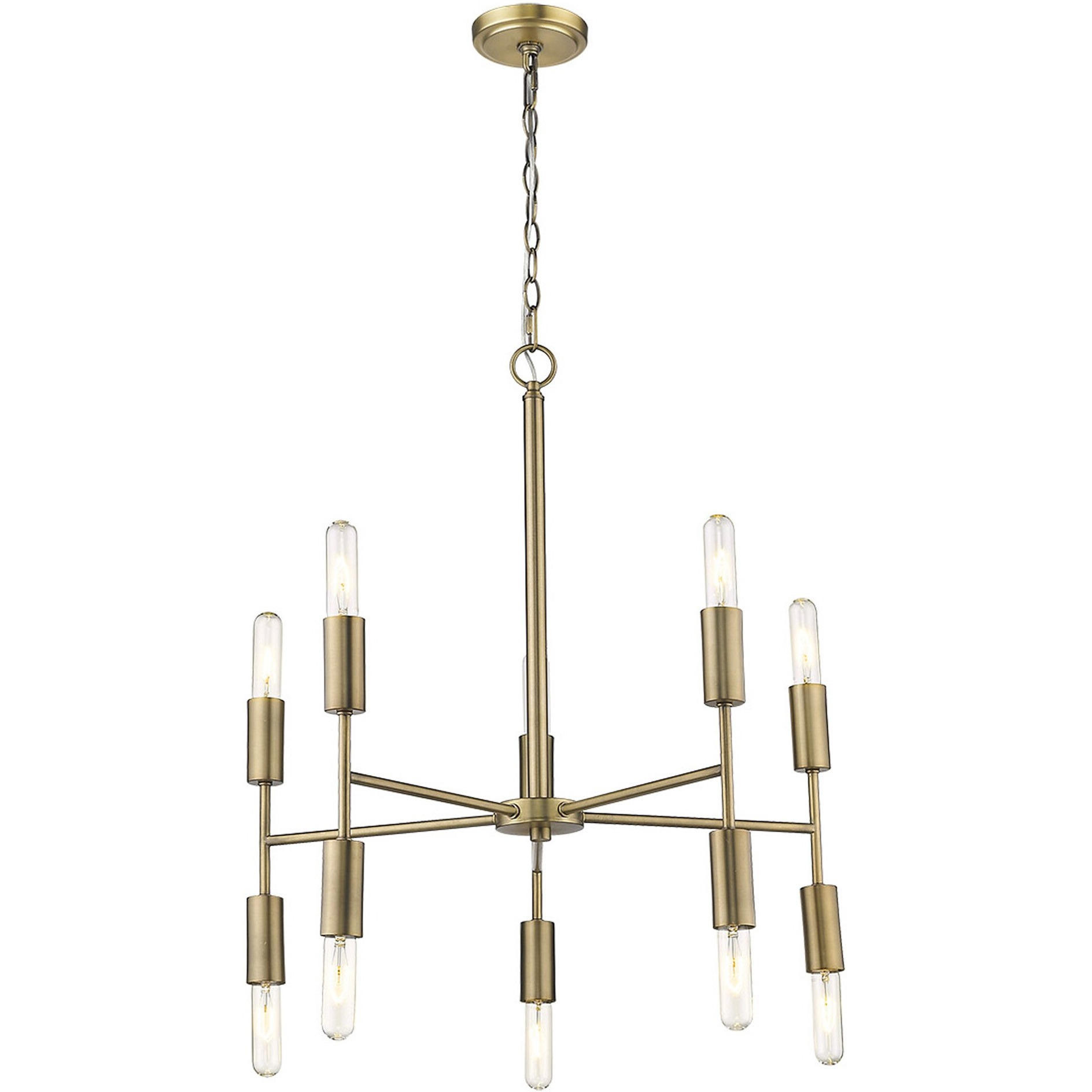 Perret 10-Light Aged Brass Chandelier