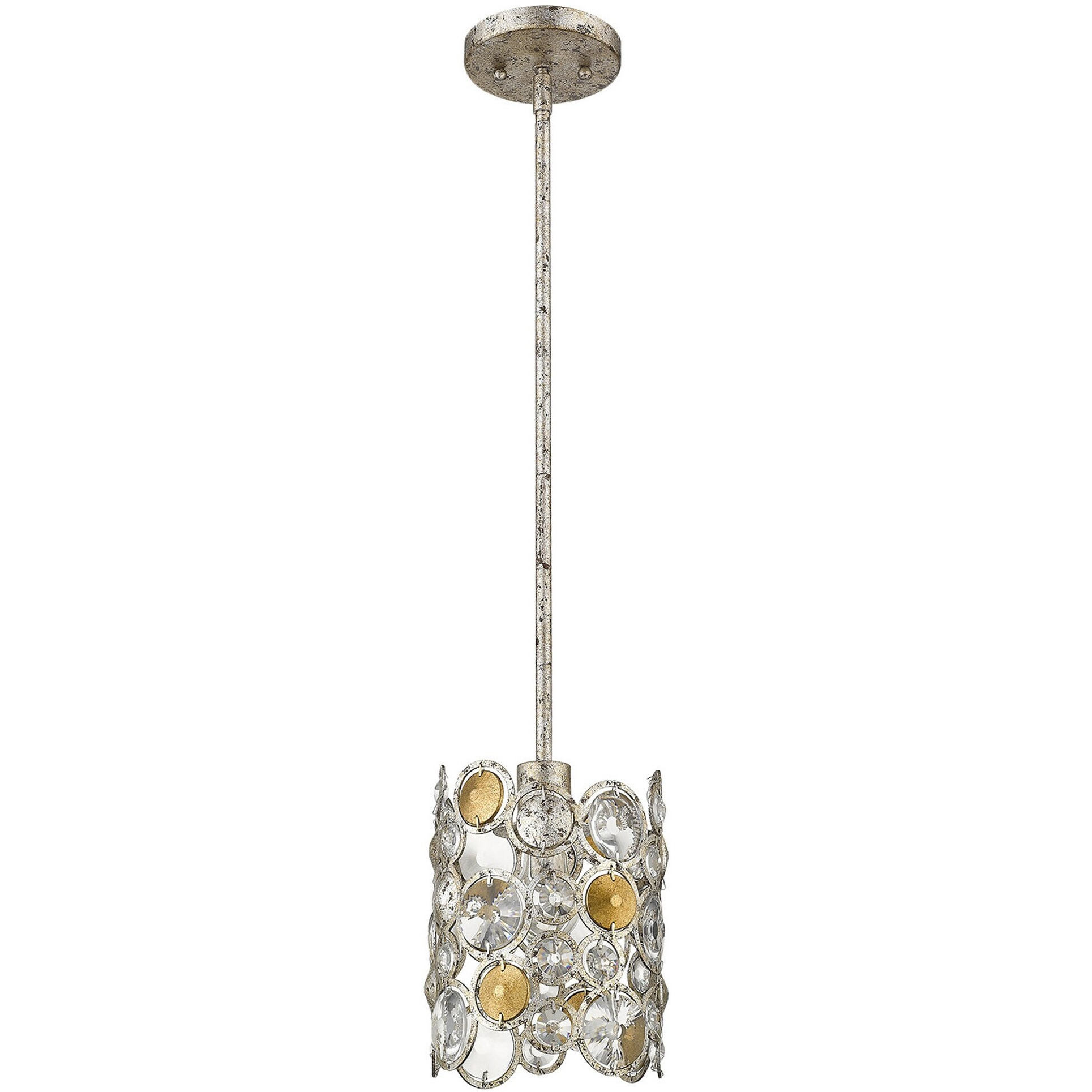 Vitozzi 1-Light Antique Silver Leaf Pendant