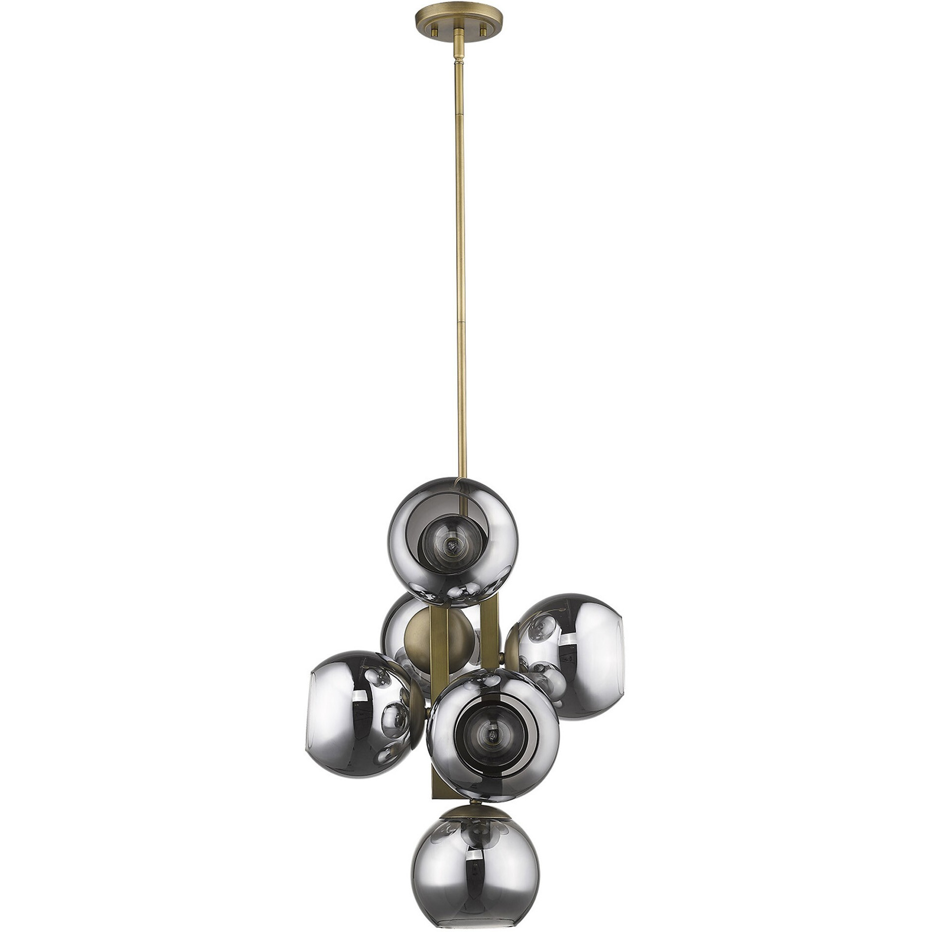 Lunette 6-Light Aged Brass Pendant