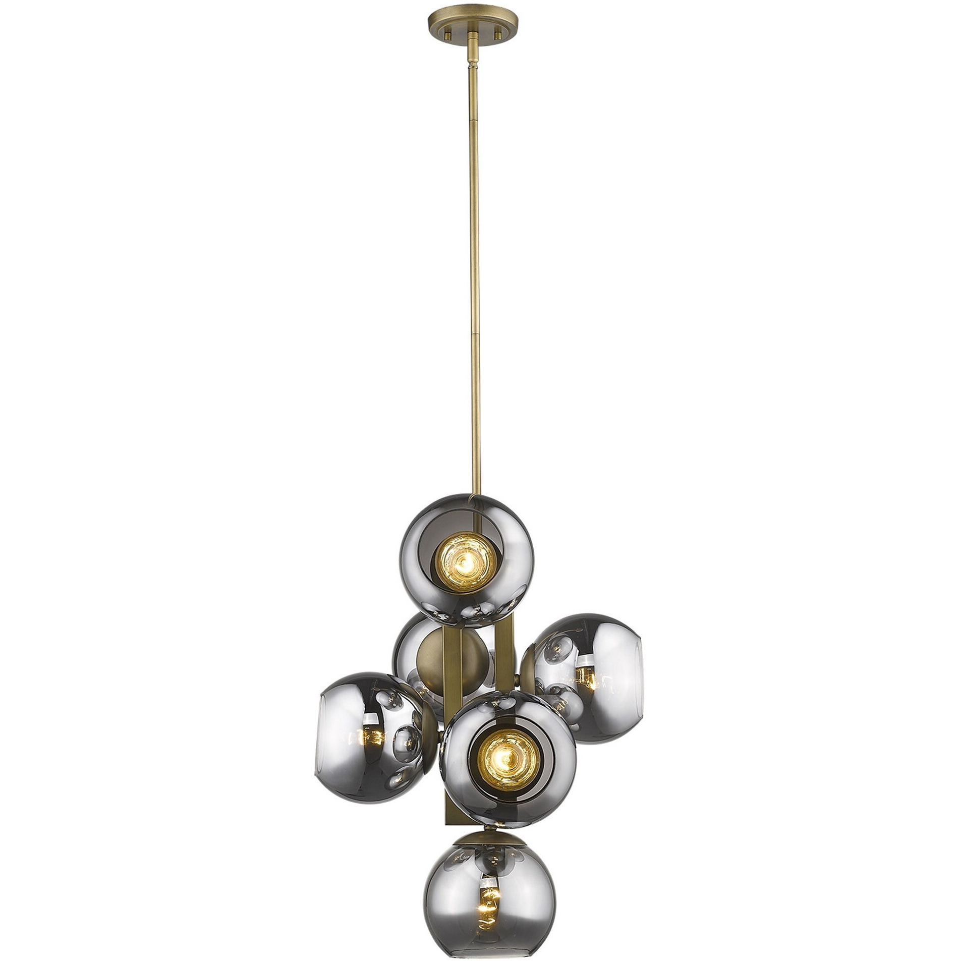 Lunette 6-Light Aged Brass Pendant