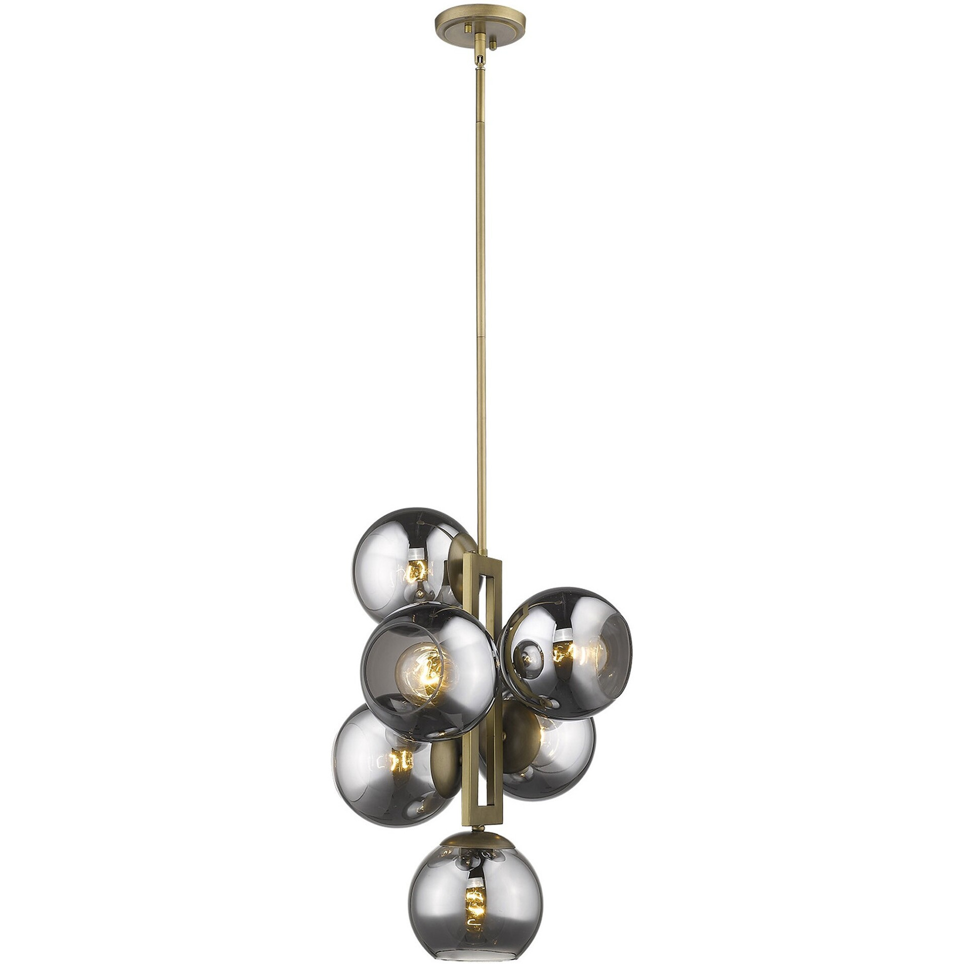 Lunette 6-Light Aged Brass Pendant