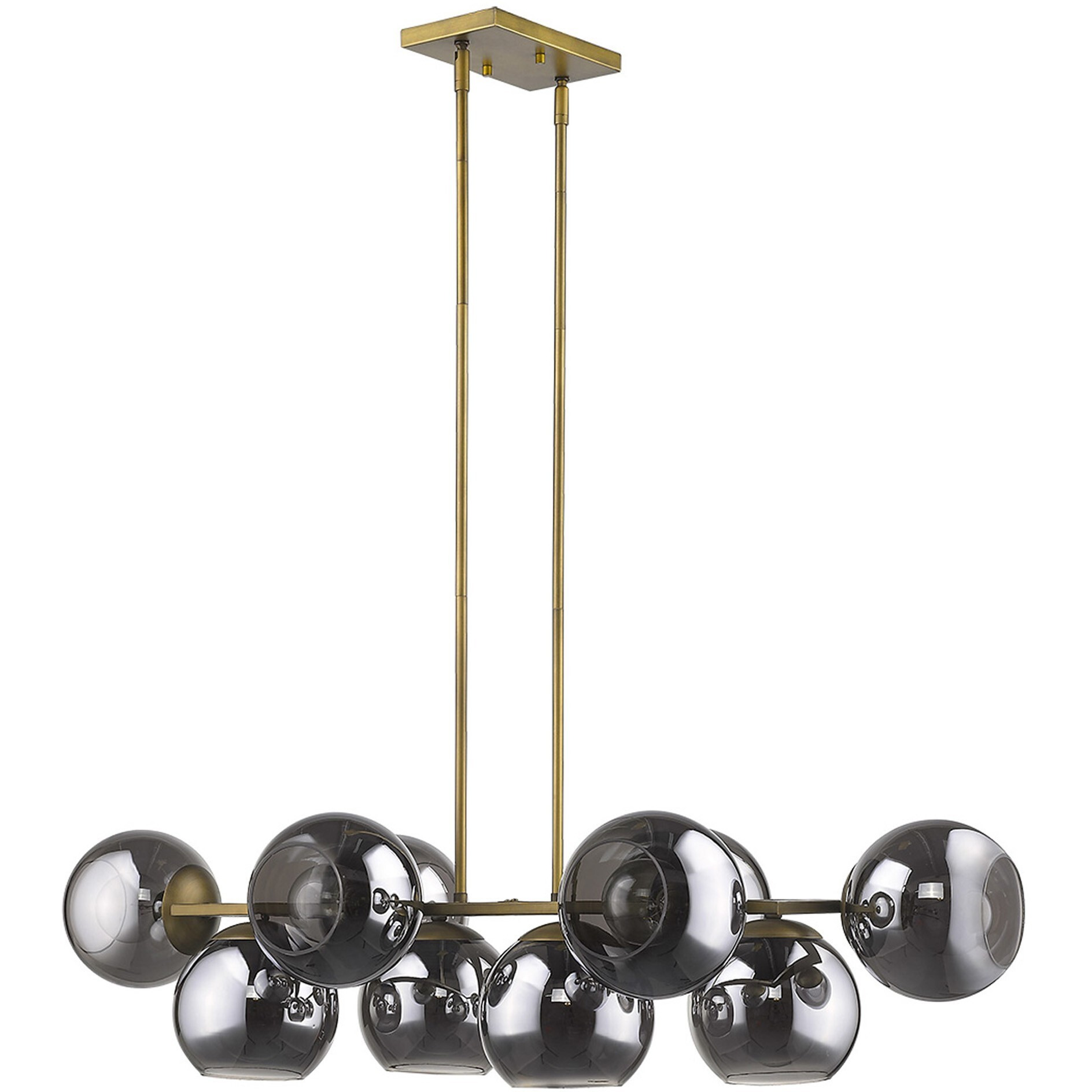 Lunette 10-Light Aged Brass Island Pendant