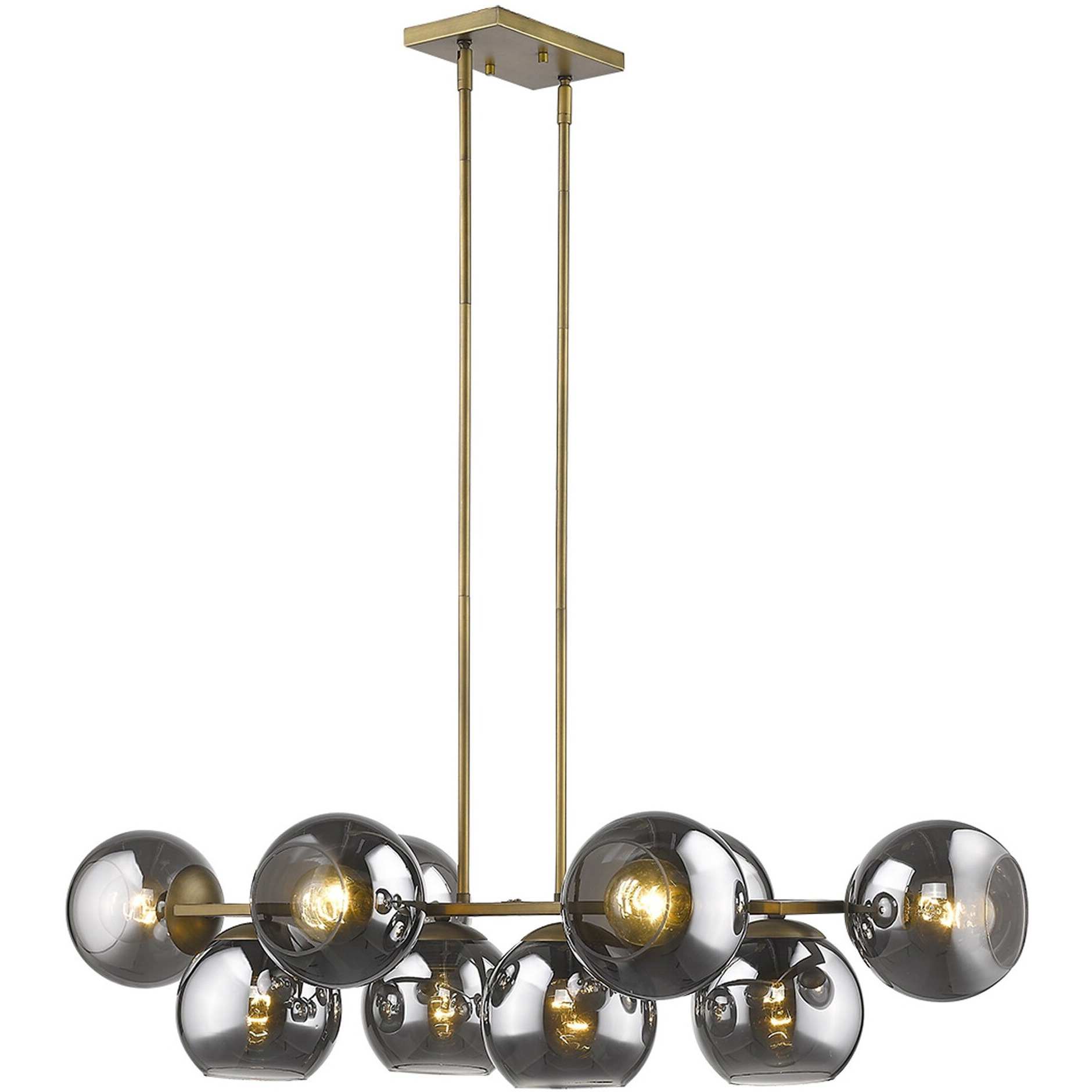Lunette 10-Light Aged Brass Island Pendant