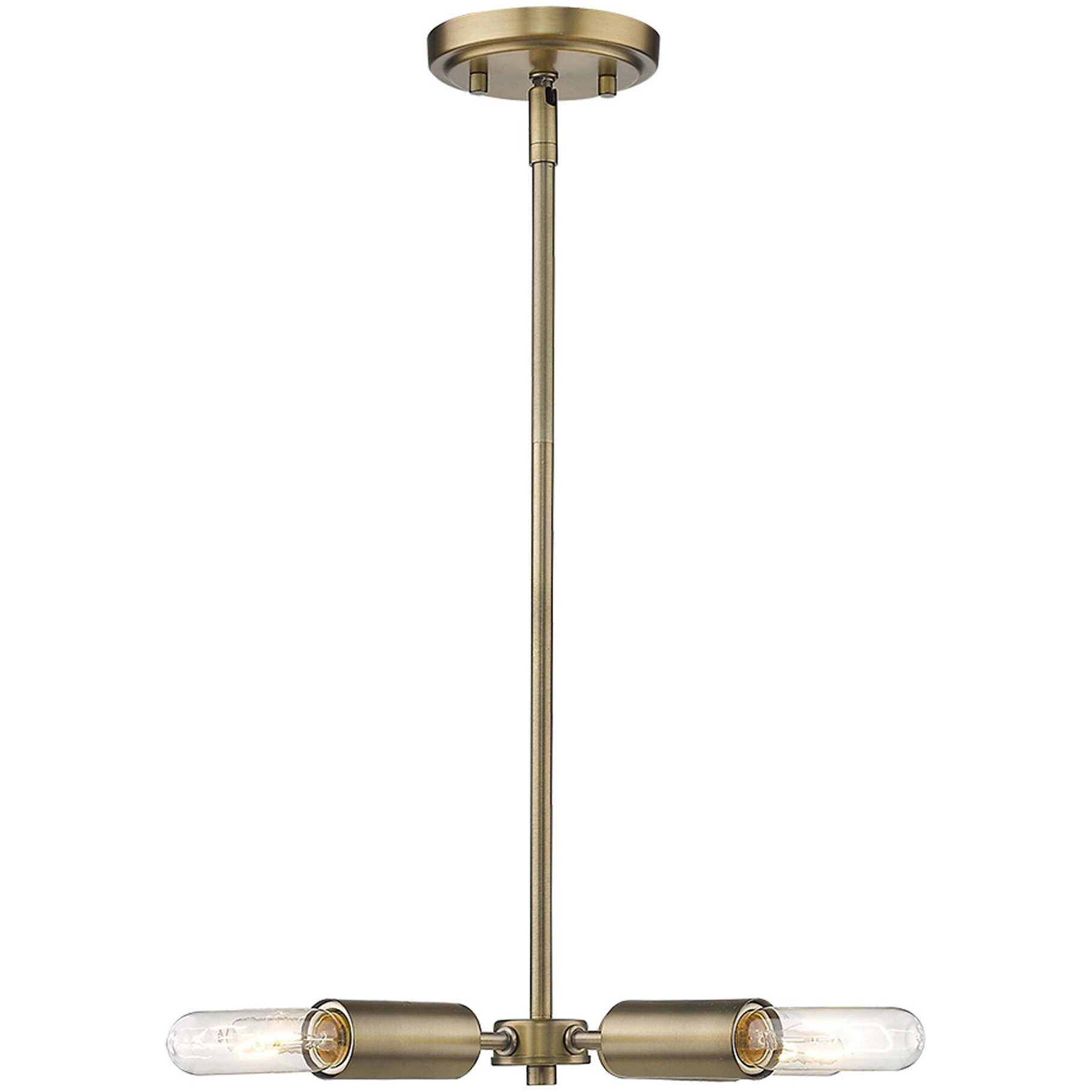 Four Light Dull Gold Hanging Chandelier