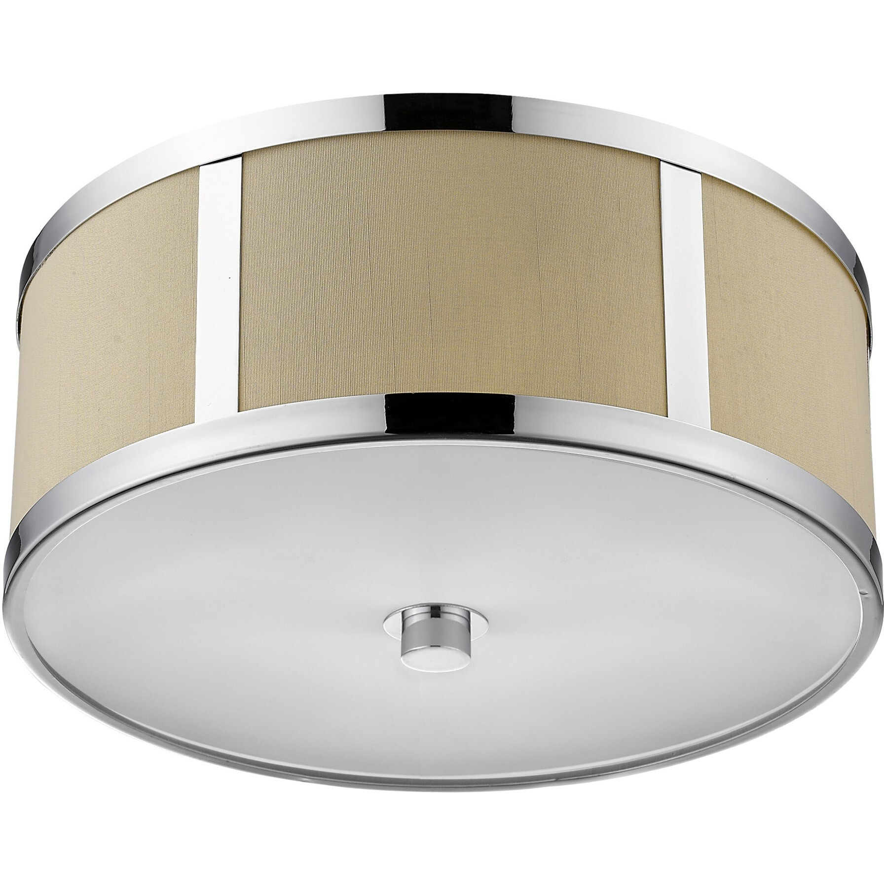Butler 2-Light Polished Chrome Pendant With Coarse Cream Linen Shade And Opal Acrylic Diffuser