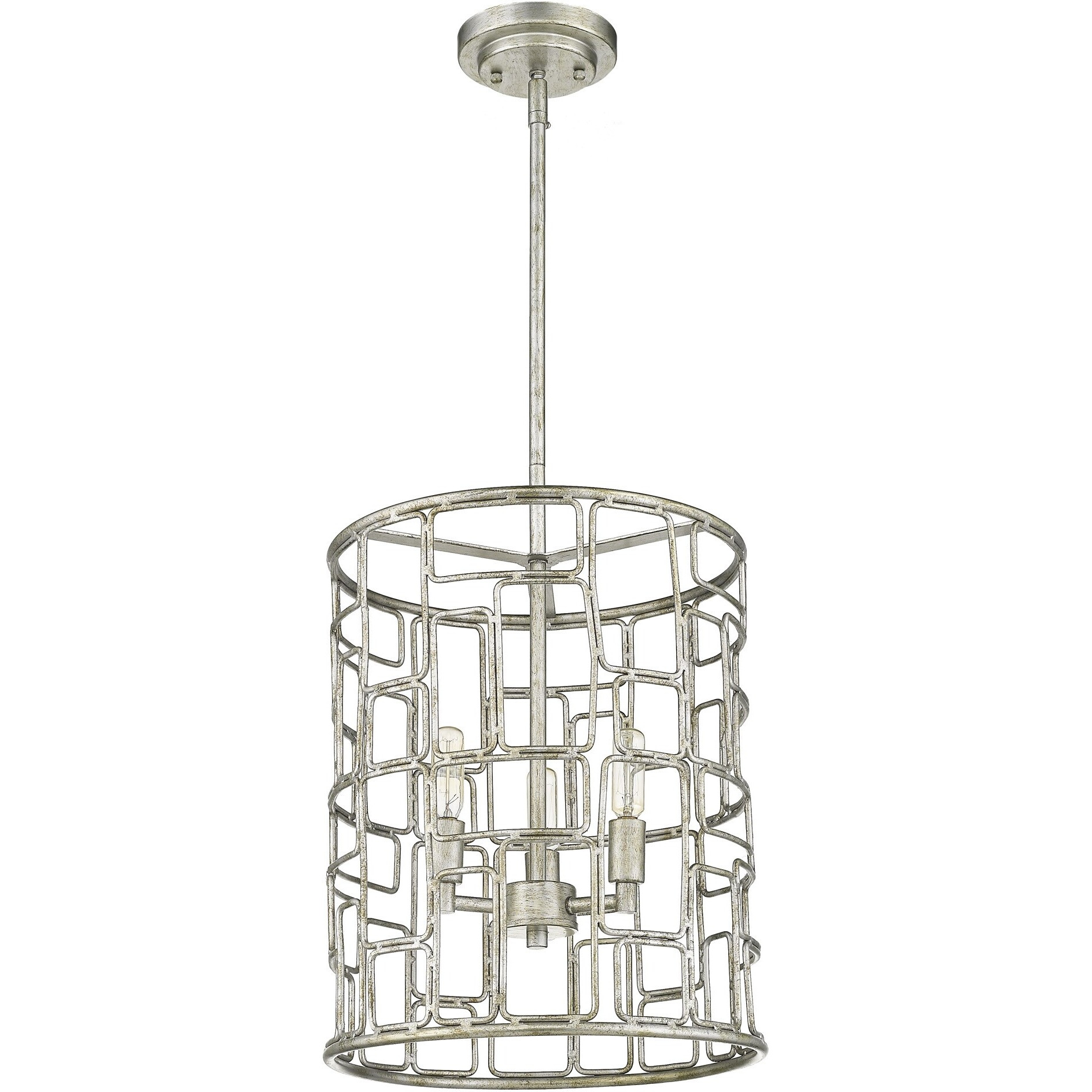 Amoret 3-Light Antique Silver Convertible Pendant
