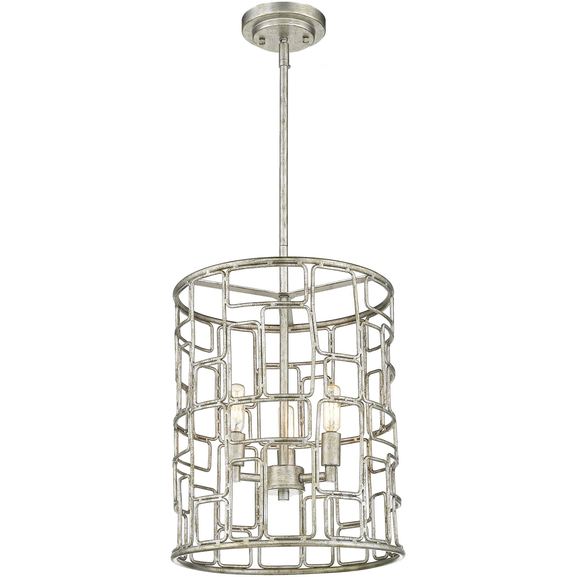 Amoret 3-Light Antique Silver Convertible Pendant