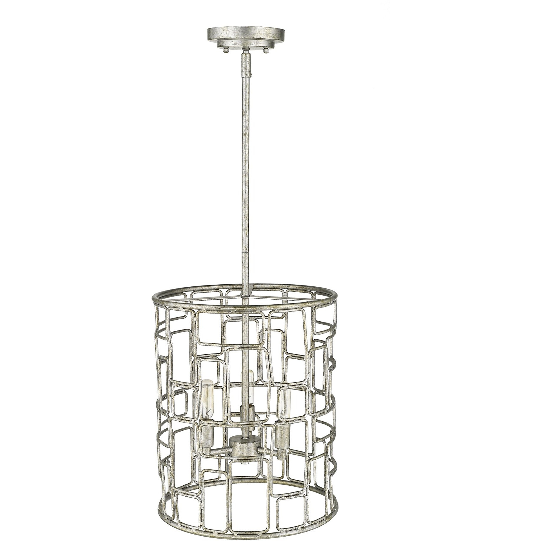 Amoret 3-Light Antique Silver Convertible Pendant