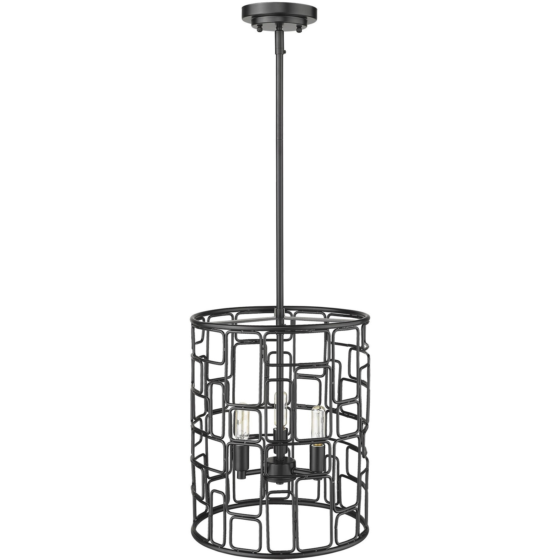 Amoret 3-Light Matte Black Convertible Pendant