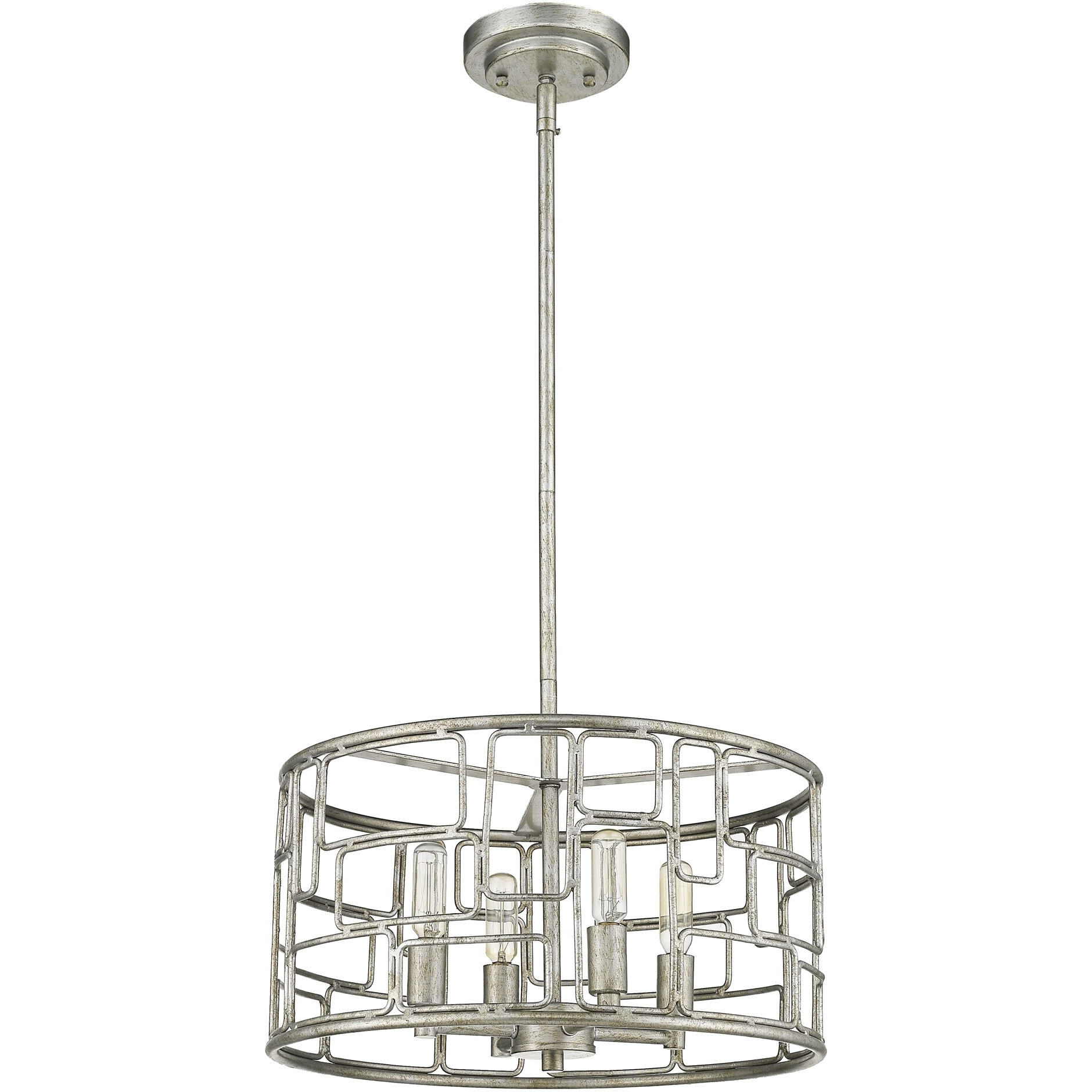 Amoret 4-Light Antique Silver Convertible Pendant