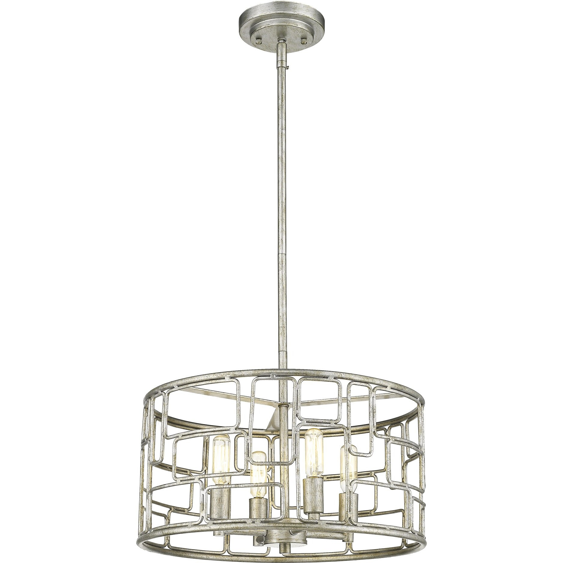 Amoret 4-Light Antique Silver Convertible Pendant