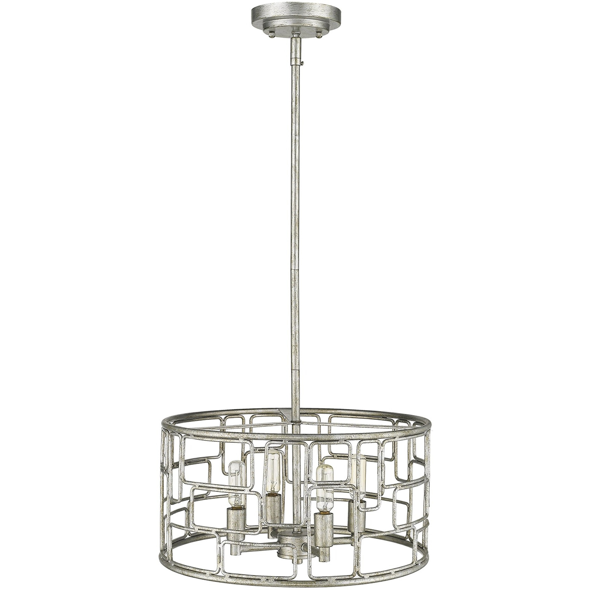 Amoret 4-Light Antique Silver Convertible Pendant
