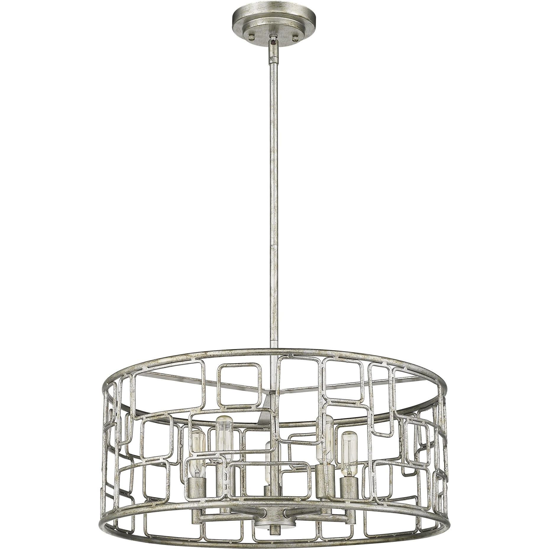 Amoret 5-Light Antique Silver Convertible Pendant