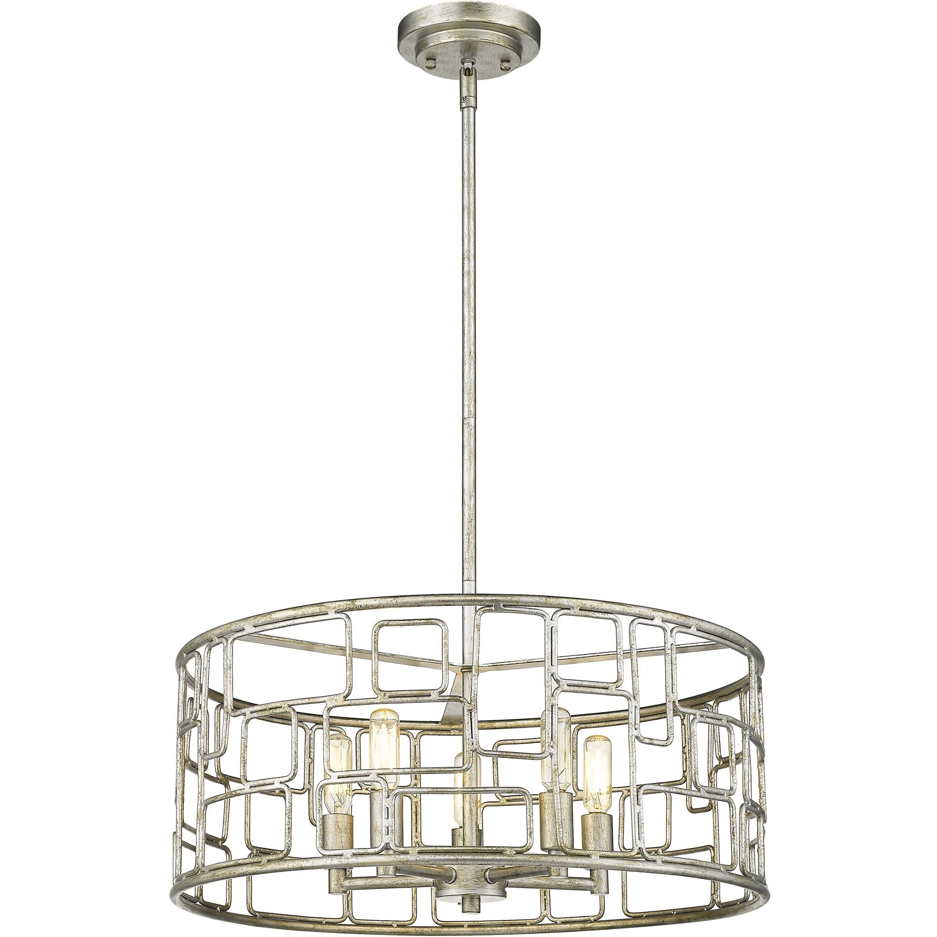 Amoret 5-Light Antique Silver Convertible Pendant
