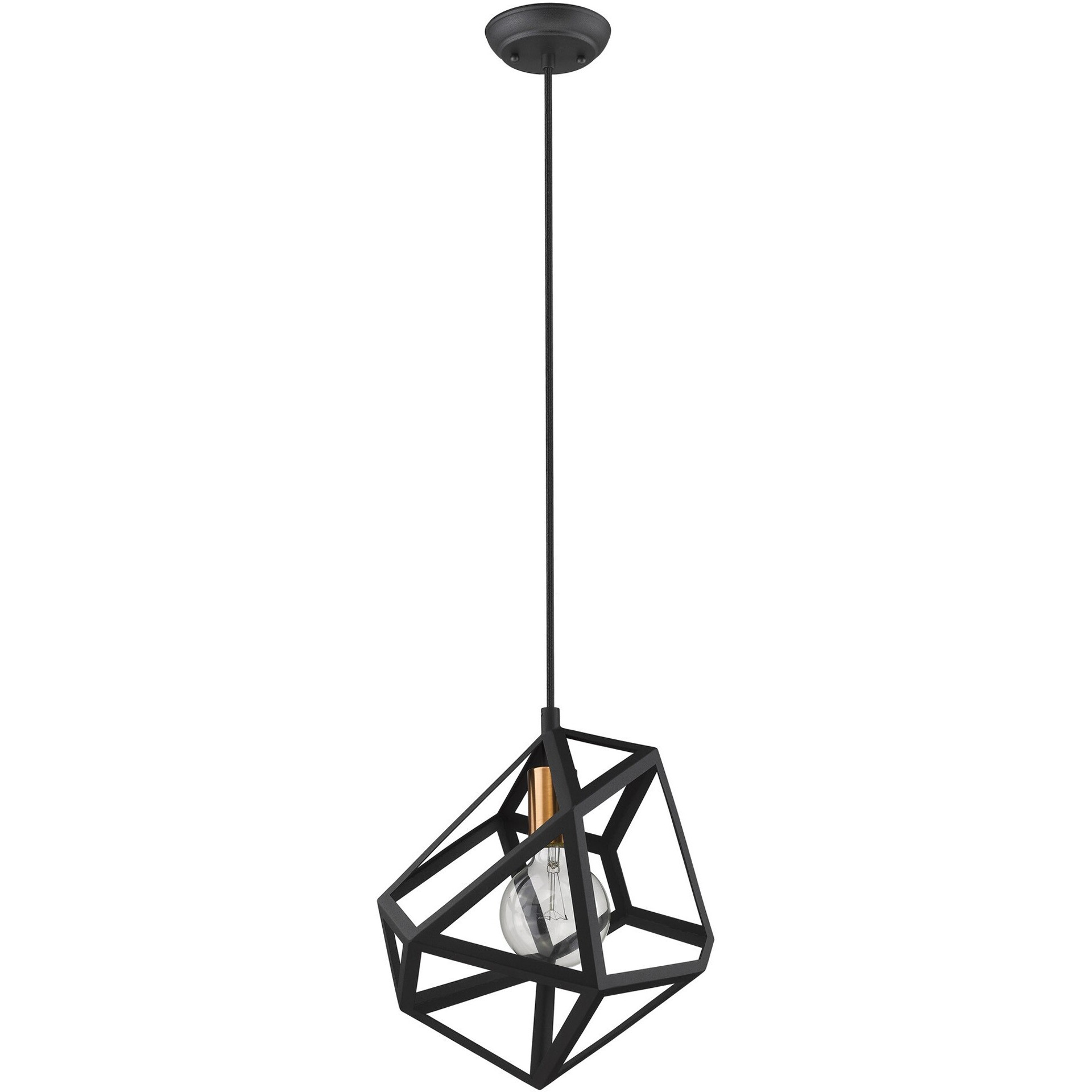 Hedron 1-Light Matte Black Pendant