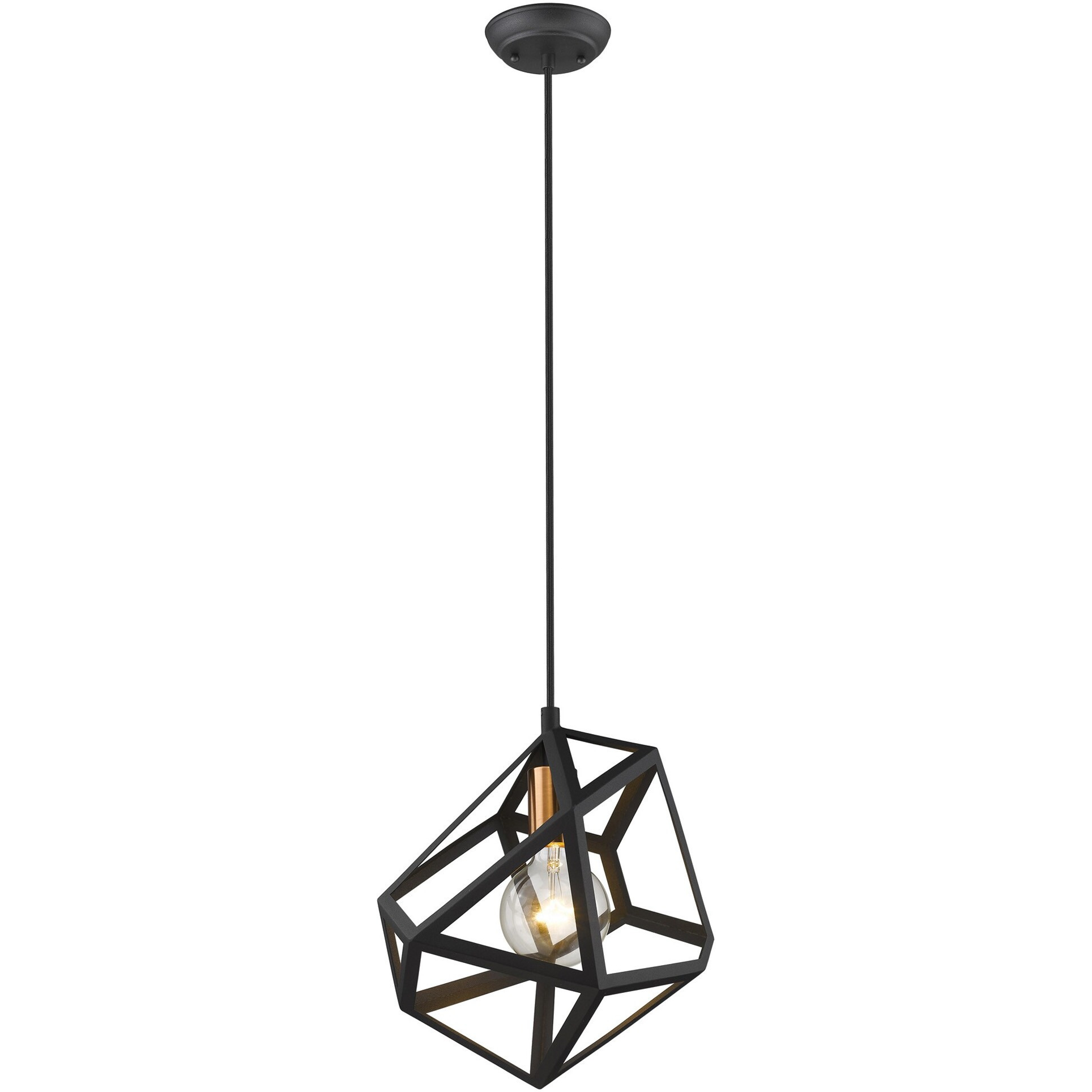 Hedron 1-Light Matte Black Pendant