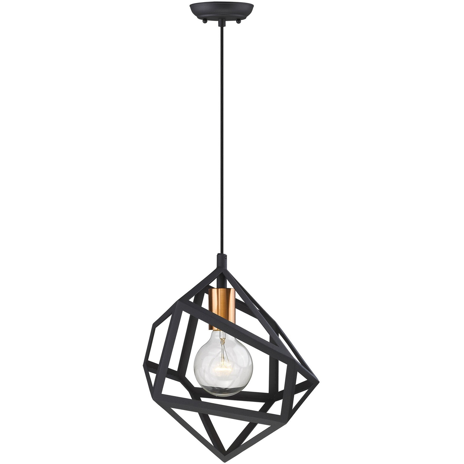 Hedron 1-Light Matte Black Pendant